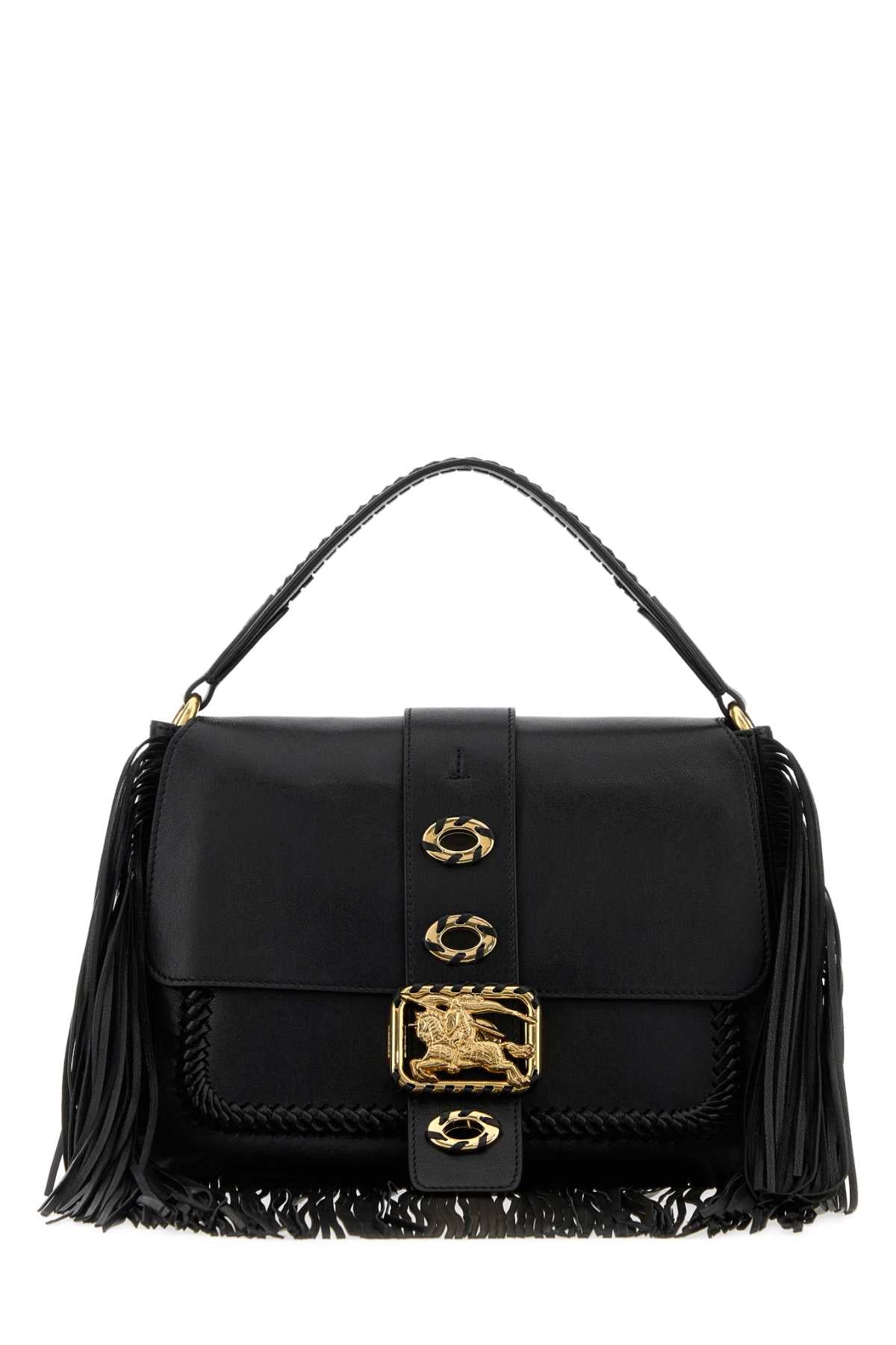 Burberry Women Black Leather Small Rider Handbag BURBERRY