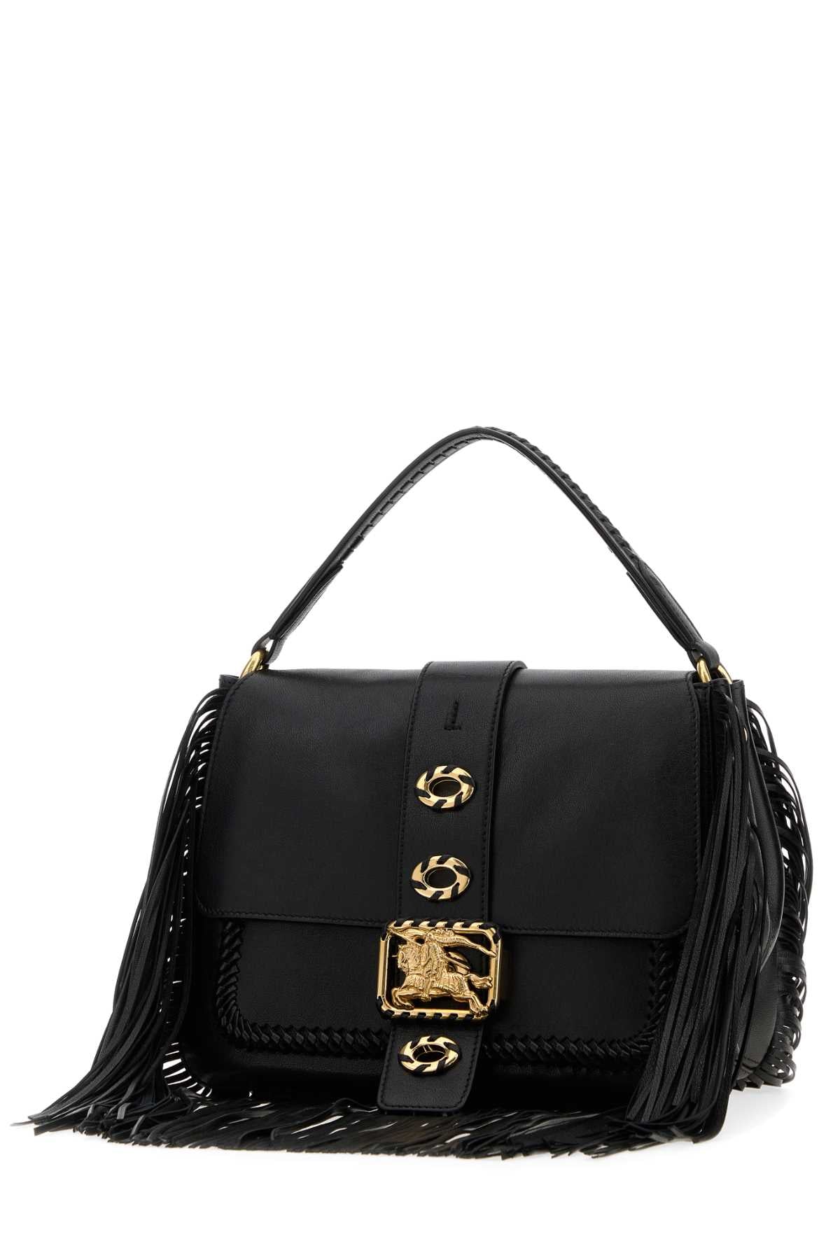Burberry Women Black Leather Small Rider Handbag BURBERRY