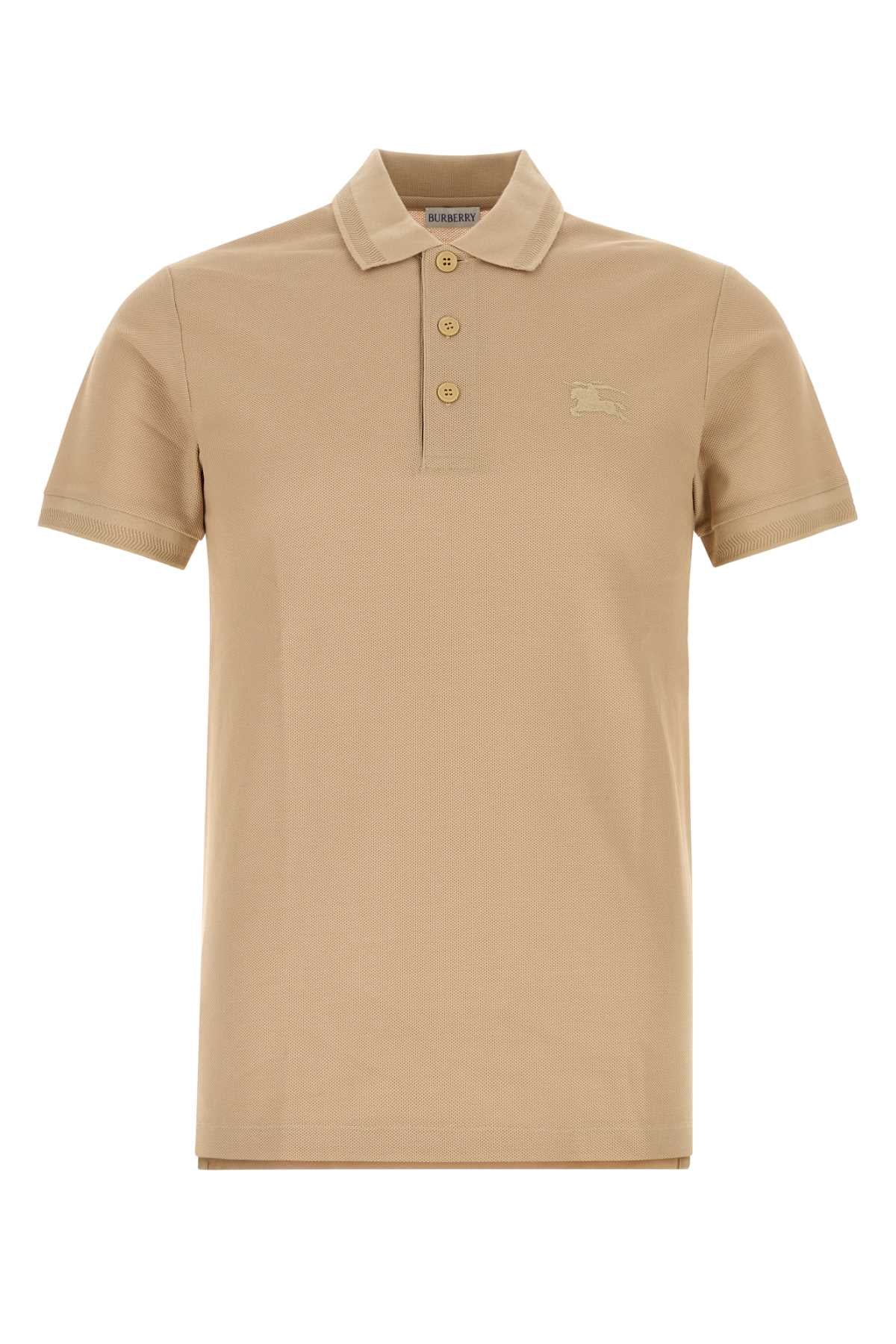 Burberry Men Beige Piquet Polo Shirt BURBERRY