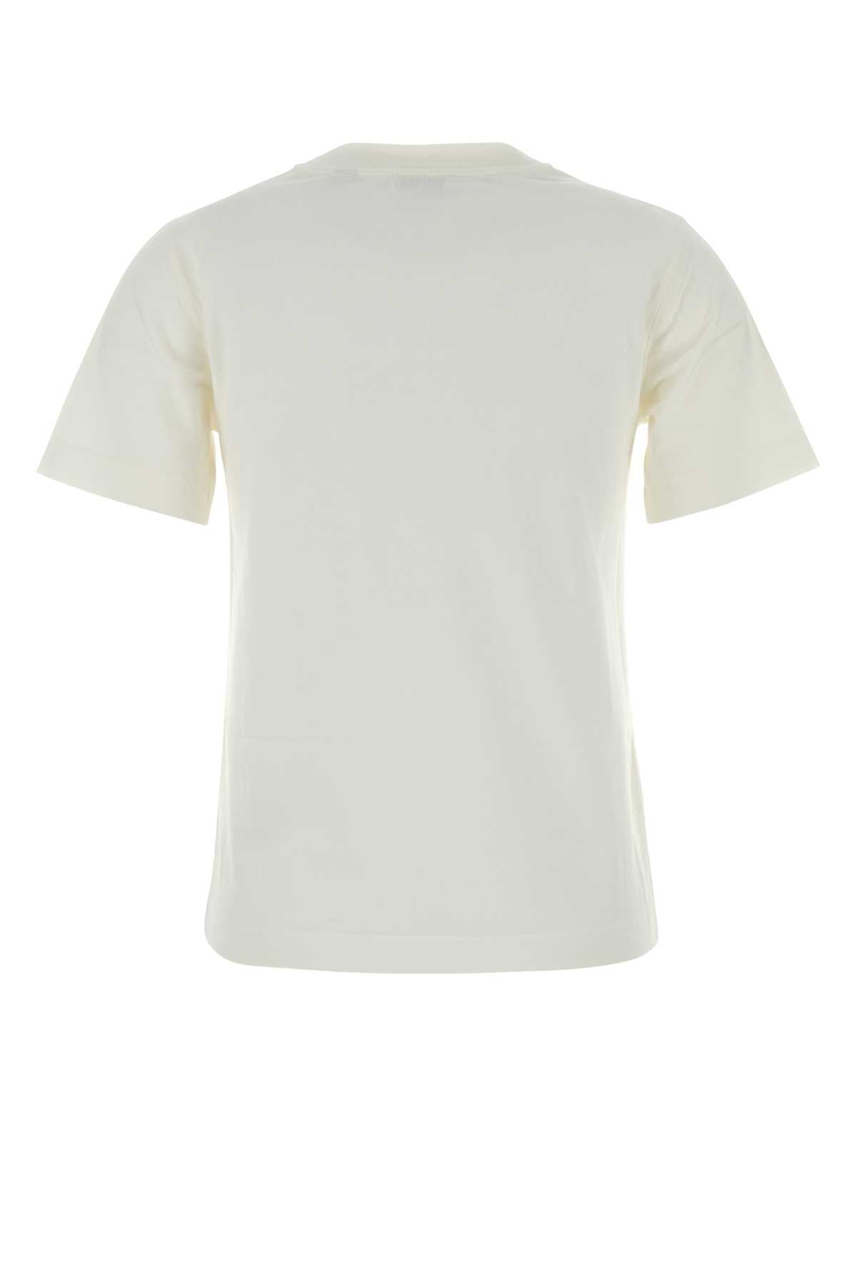 Burberry Women White Cotton T-Shirt BURBERRY