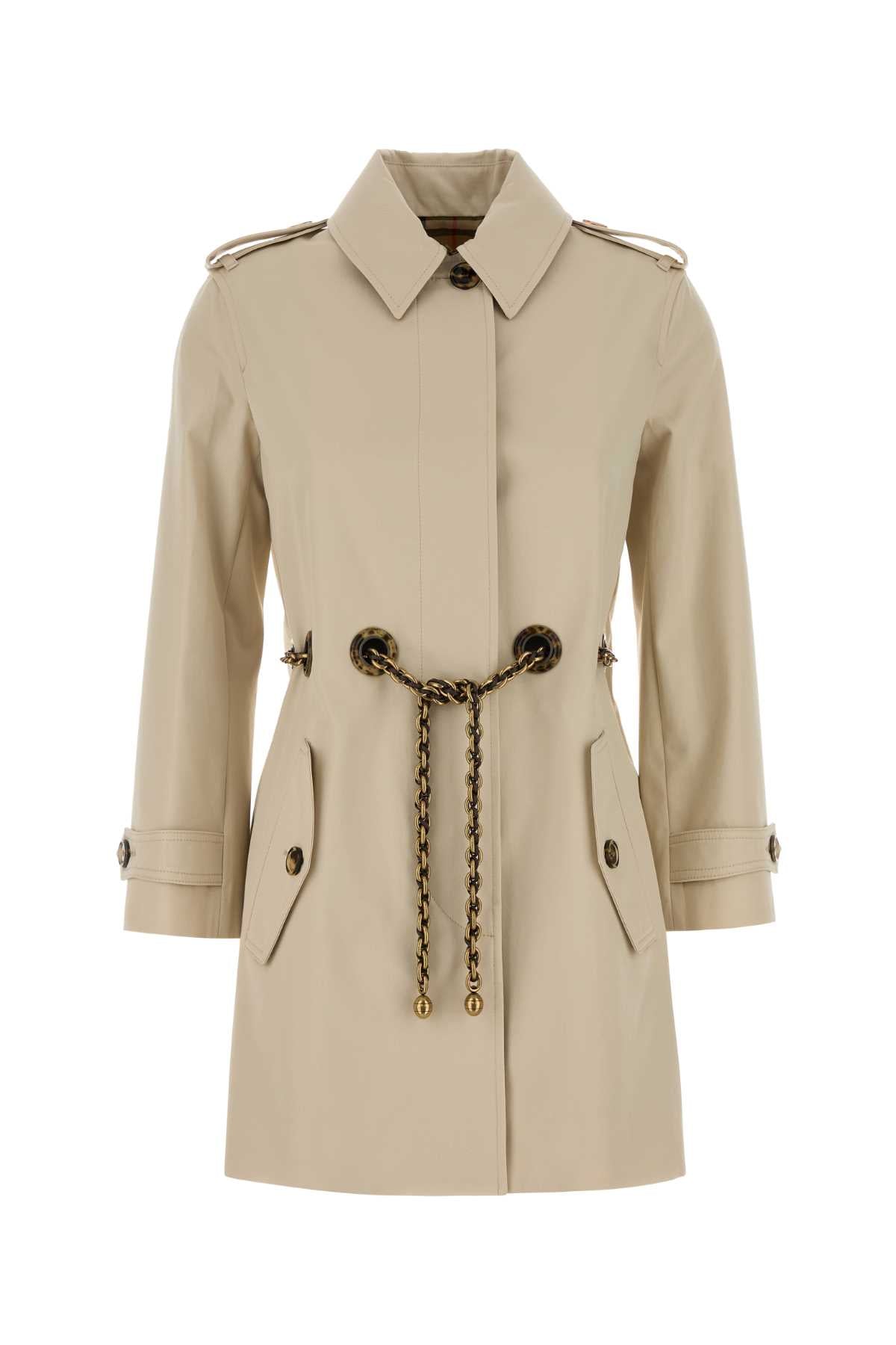 Burberry Women Sand Gabardine Stonehaven Trench Coat BURBERRY