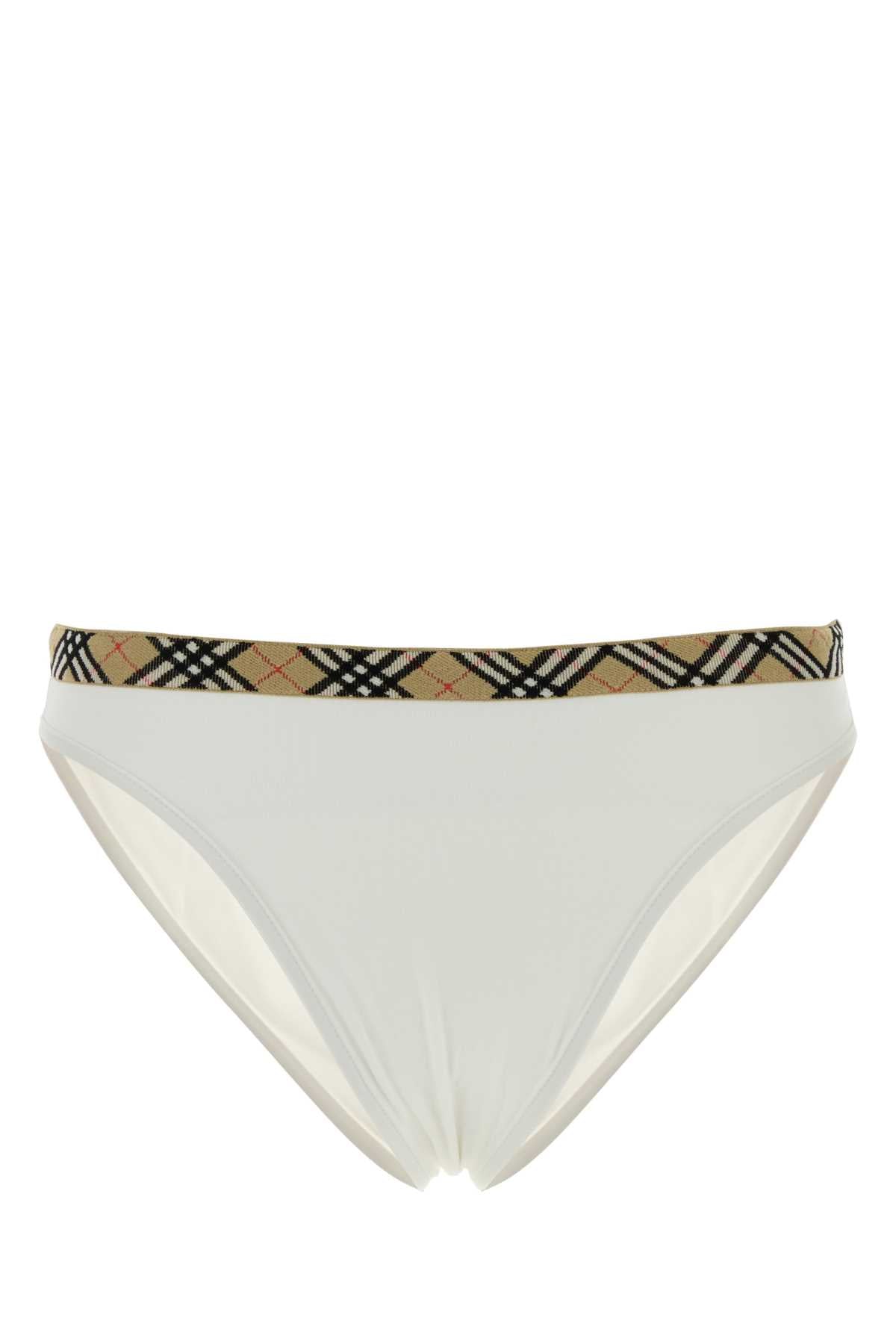 Burberry Women White Stretch Nylon Bikini Bottom BURBERRY