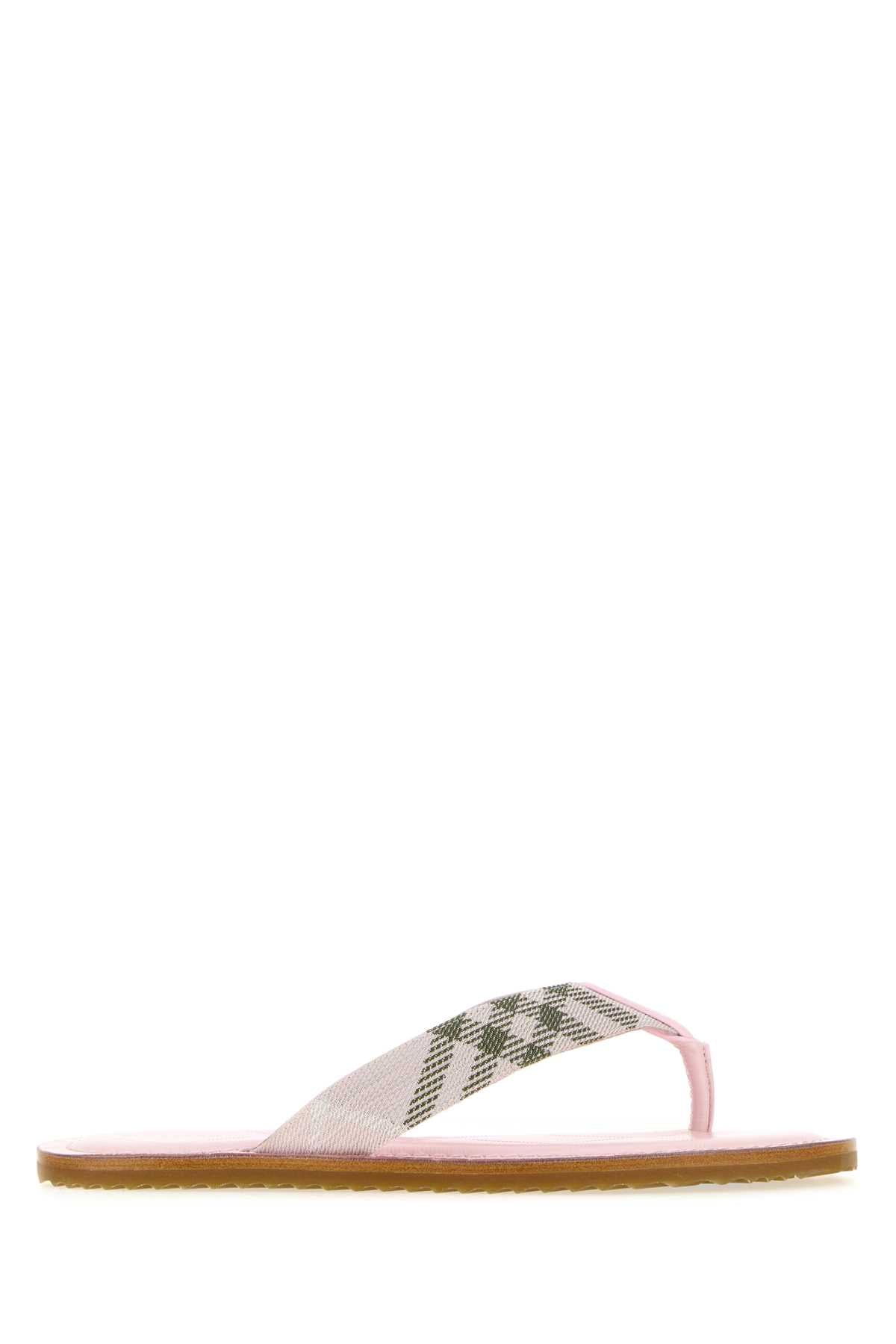 Burberry Women Embroidered Fabric Thong Slippers BURBERRY