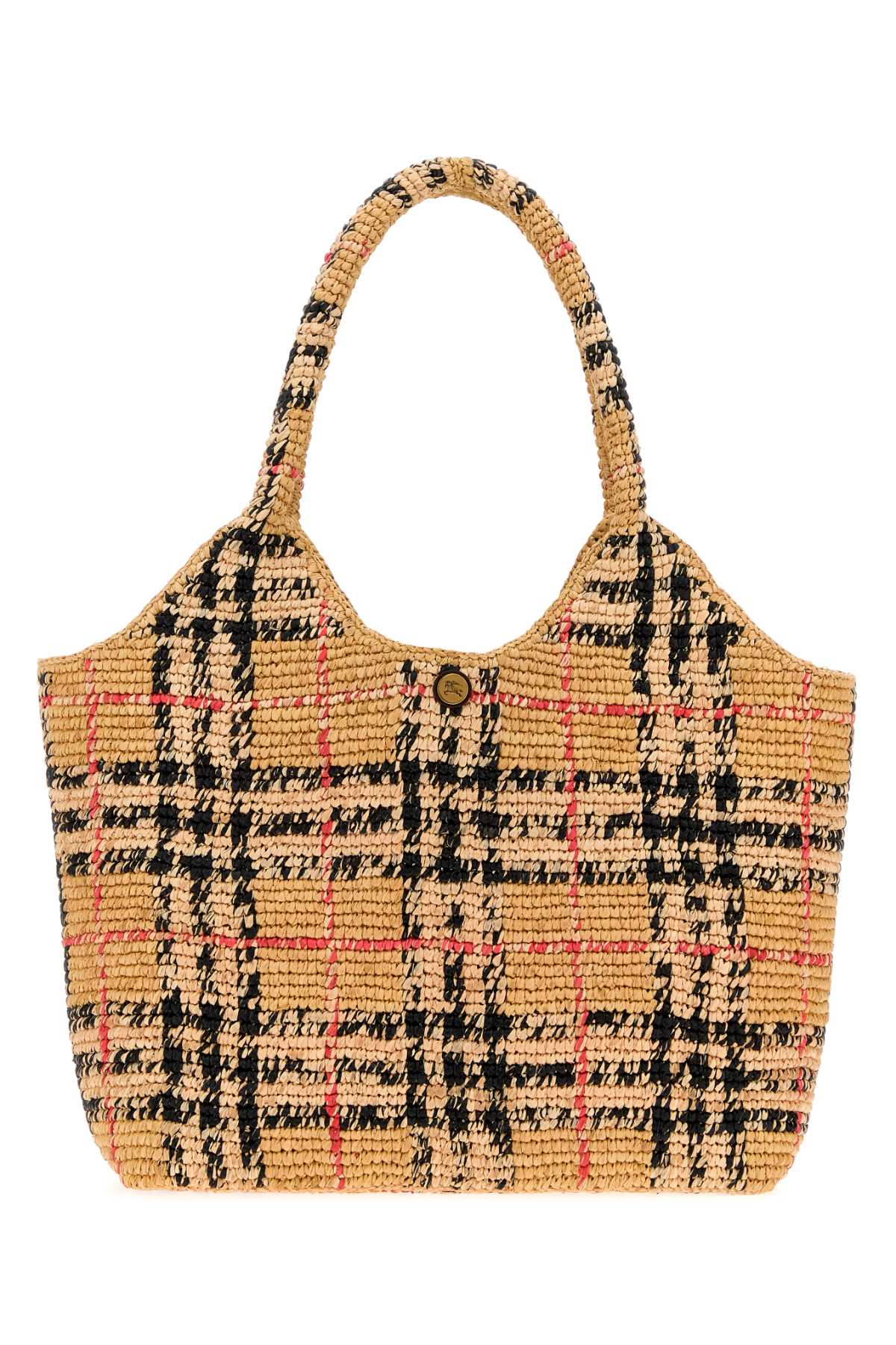 Burberry Women Embroidered Raffia Small Margrate Shopping Bag BURBERRY