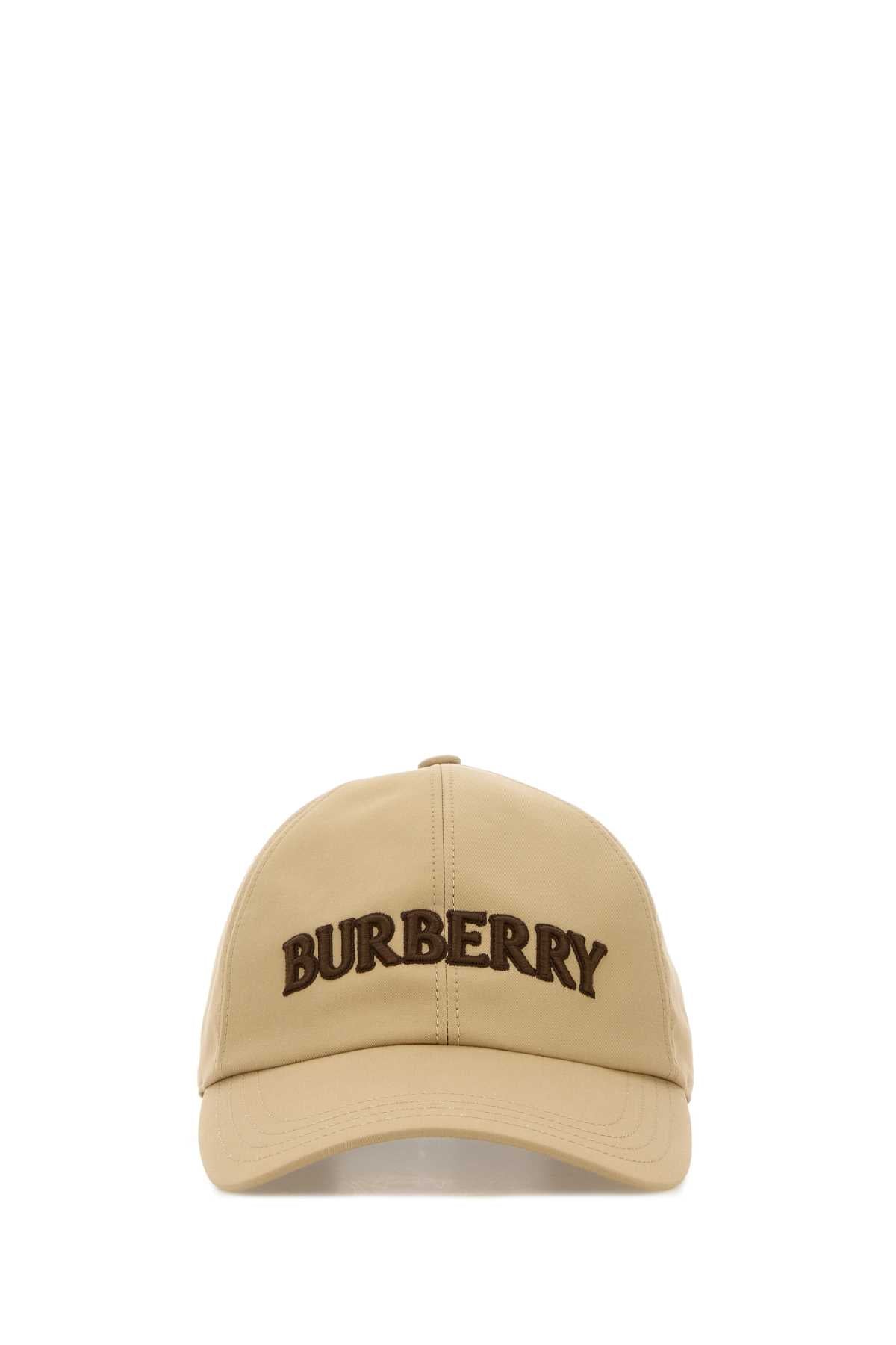 Burberry Women Beige Gabardine Baseball Cap BURBERRY