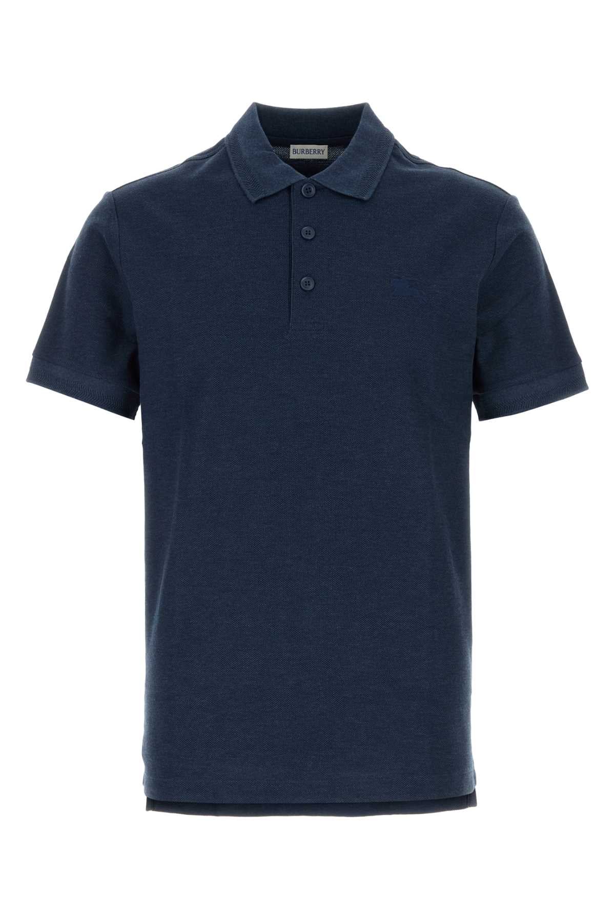 Burberry Men Navy Blue Piquet Polo Shirt BURBERRY