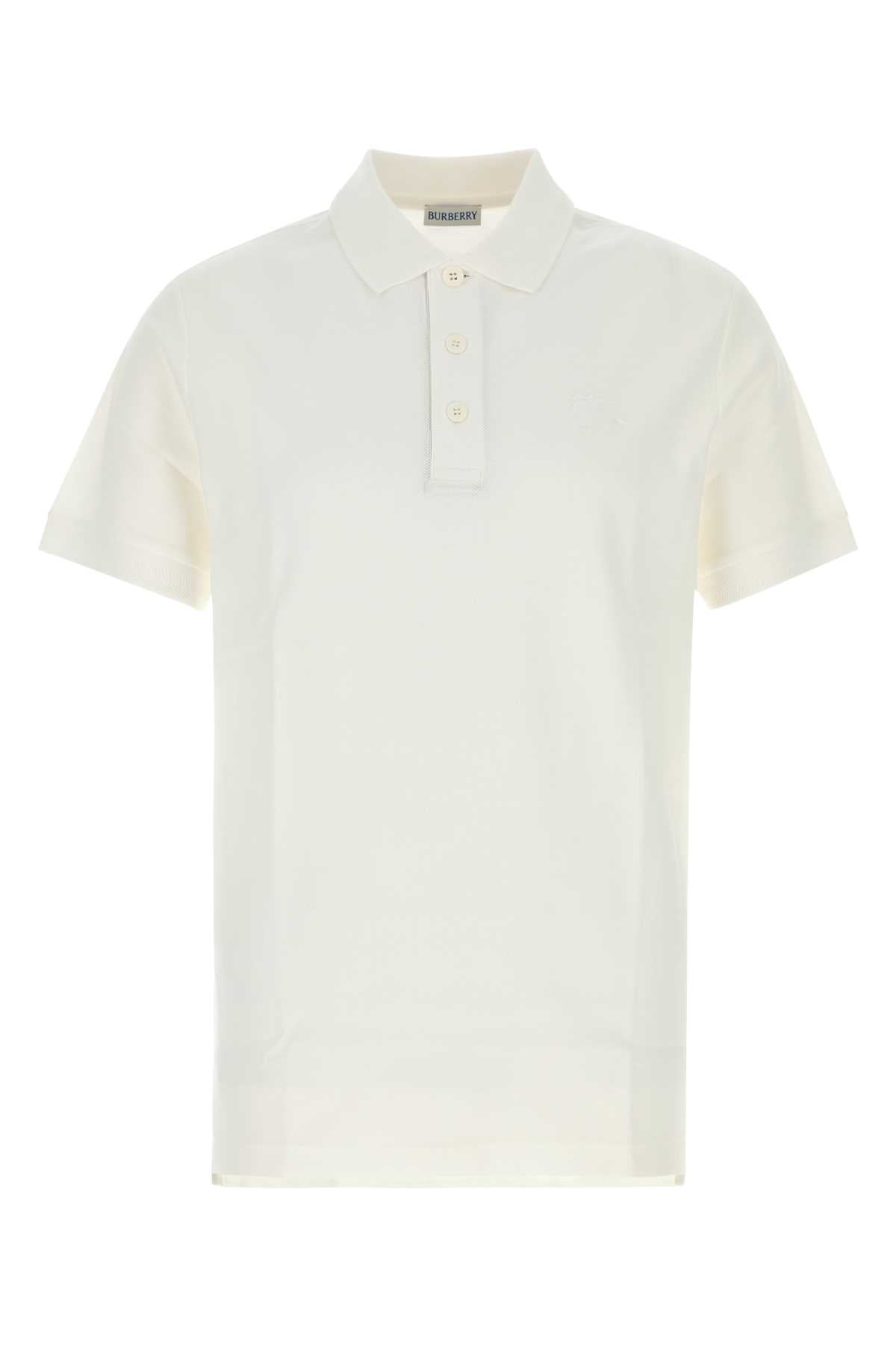 Burberry Men White Piquet Polo Shirt BURBERRY