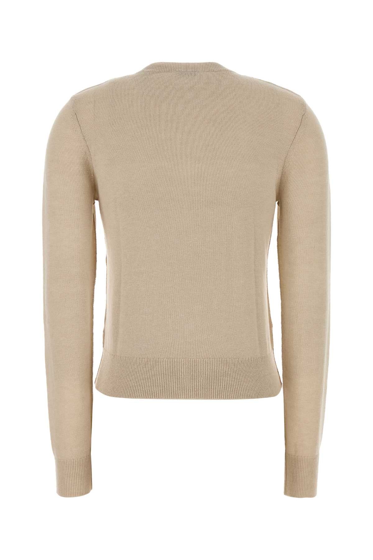 Burberry Women Beige Cotton And Wool Cardigan BURBERRY