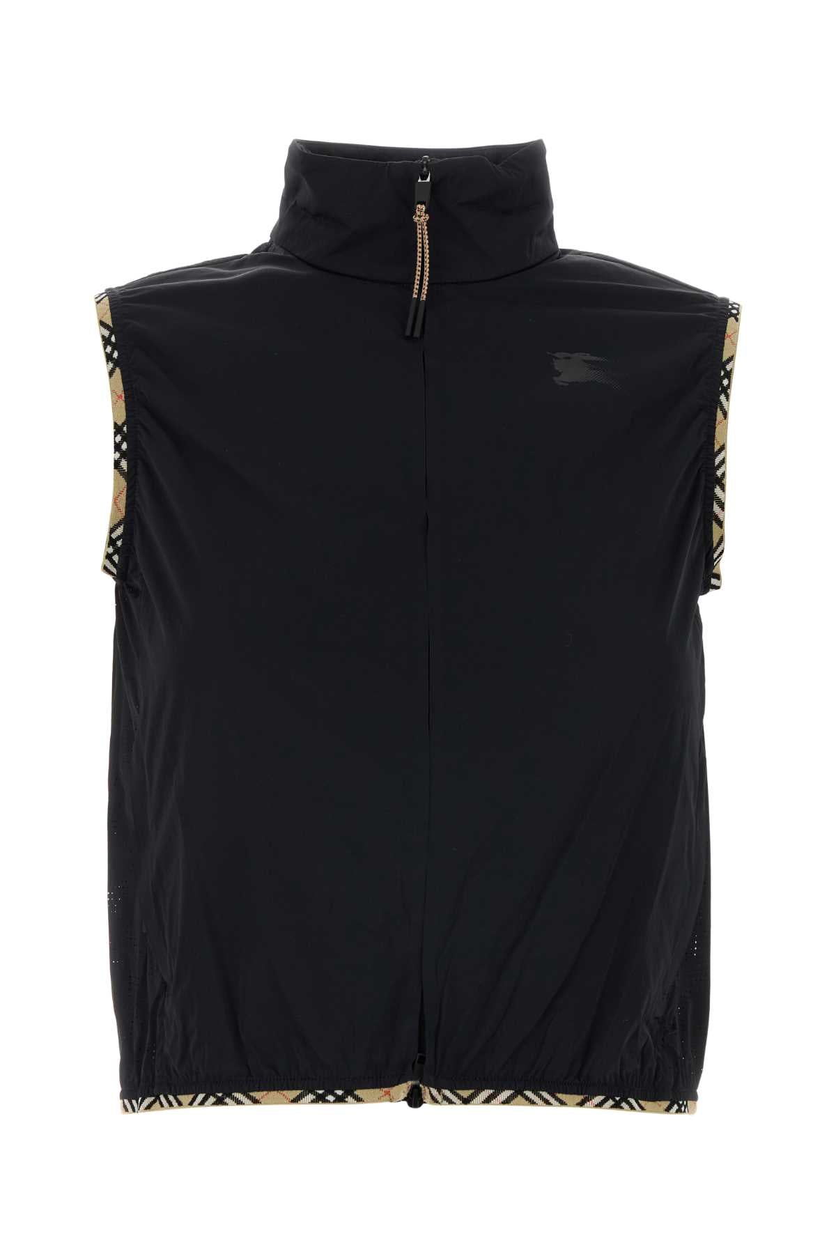 Burberry Women Black Stretch Nylon Sleeveless Jacket BURBERRY