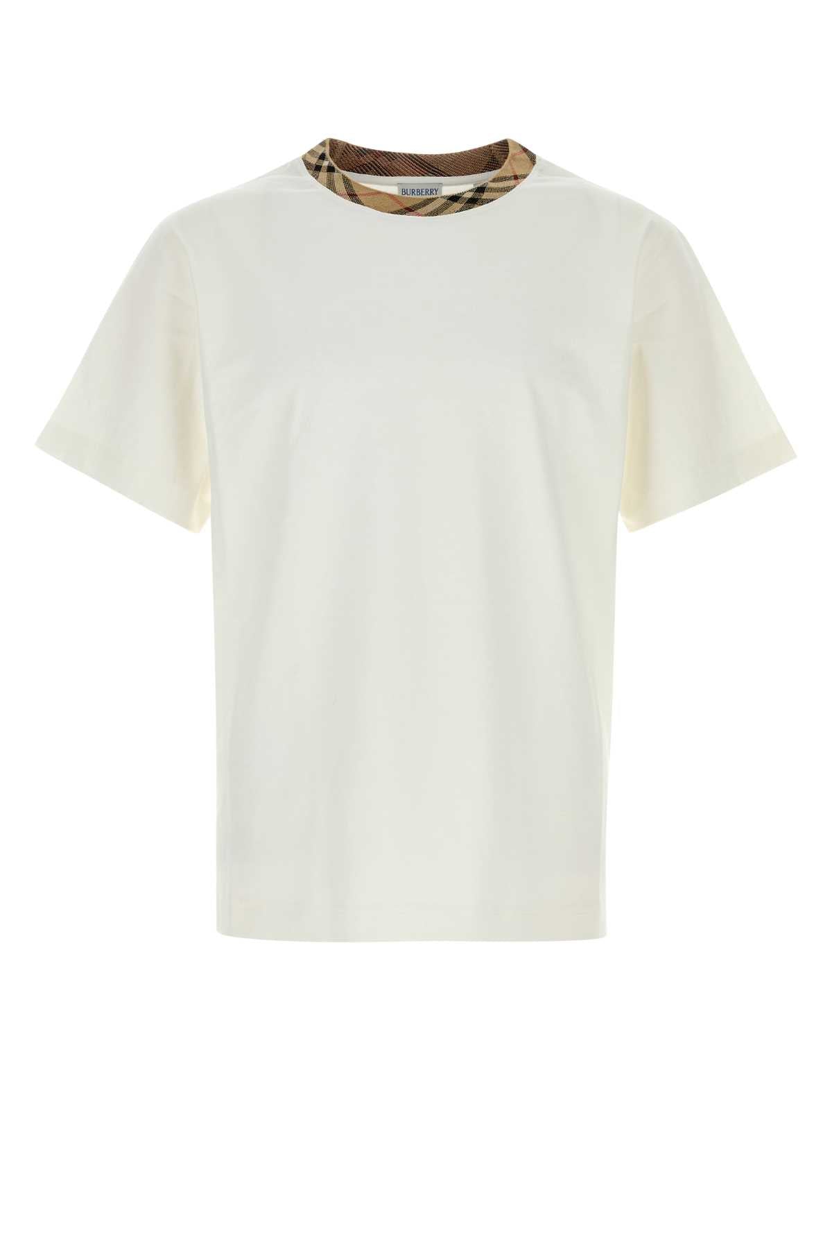 Burberry Men White Cotton T-Shirt BURBERRY