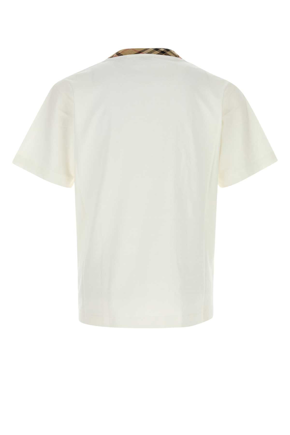 Burberry Men White Cotton T-Shirt BURBERRY