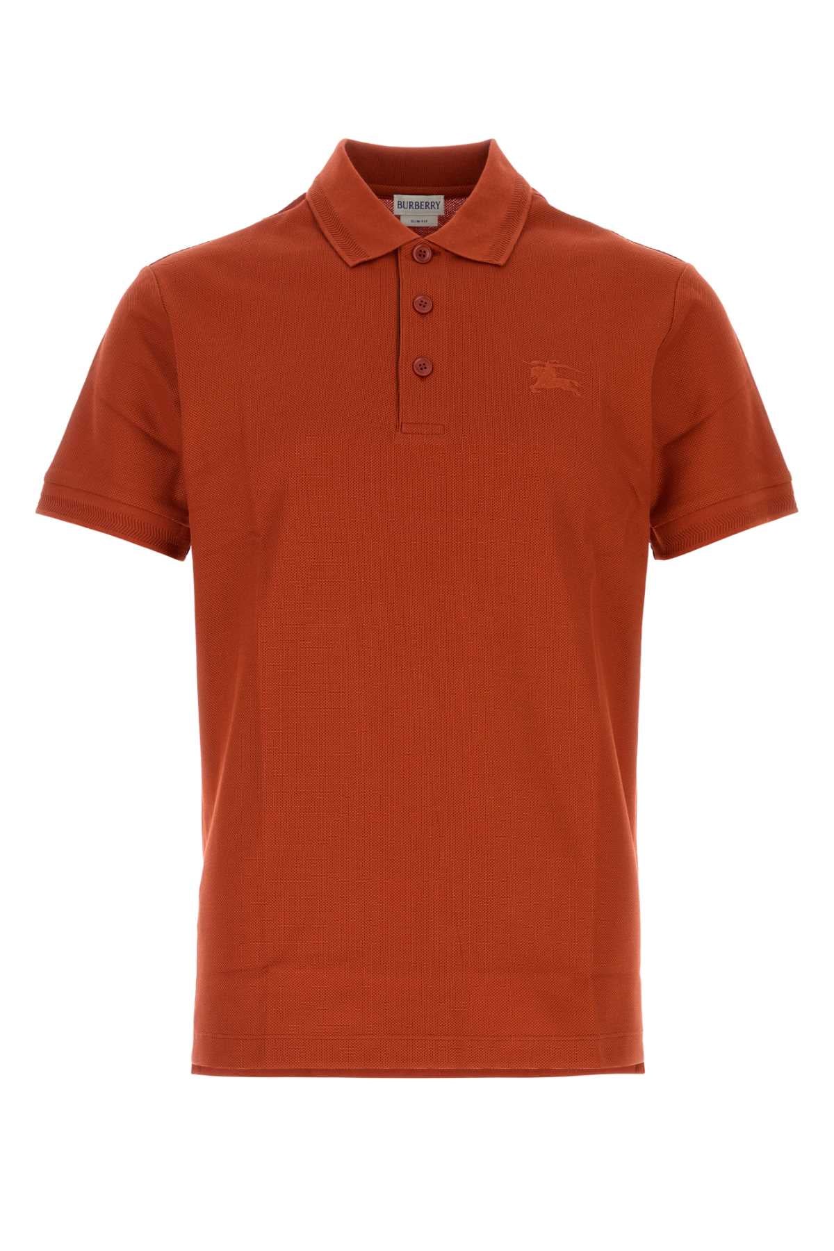Burberry Men Orange Piquet Polo Shirt BURBERRY