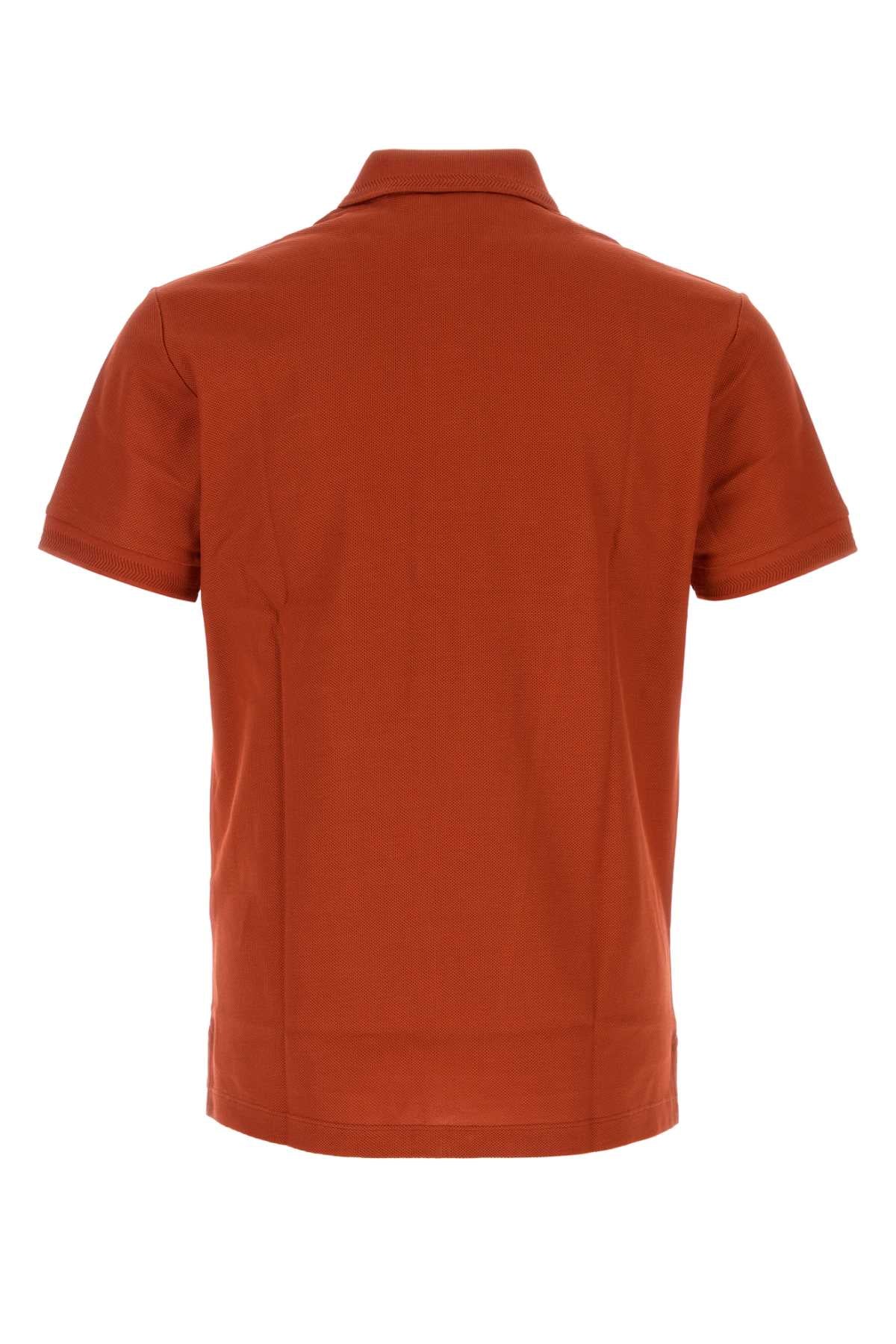 Burberry Men Orange Piquet Polo Shirt BURBERRY