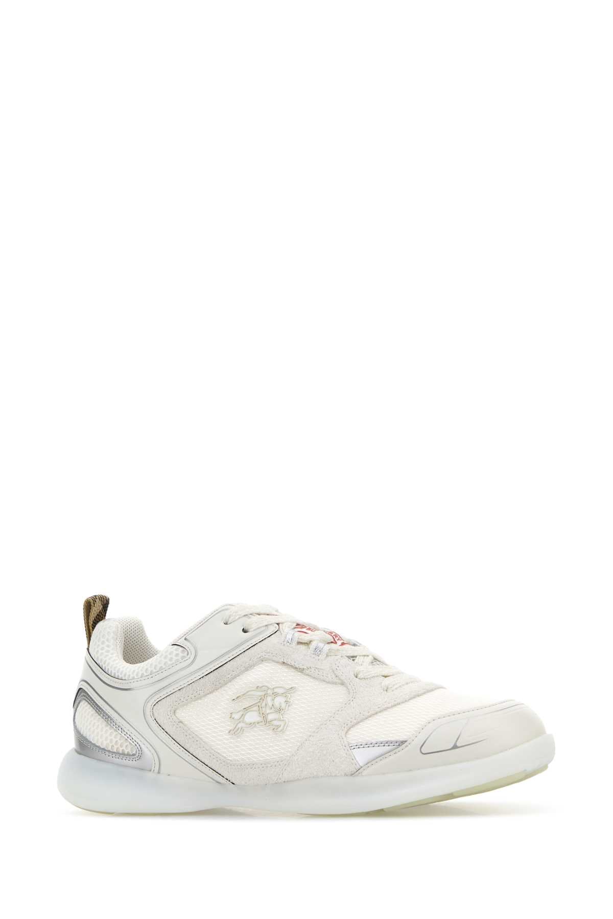 Burberry Men White Fabric And Leather Sneakers BURBERRY