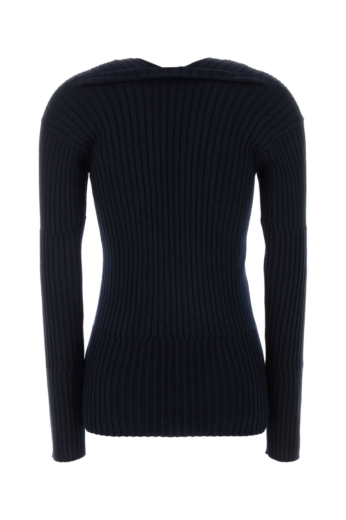 Bottega Veneta Women Midnight Blue Cashmere Blend Top BOTTEGA VENETA