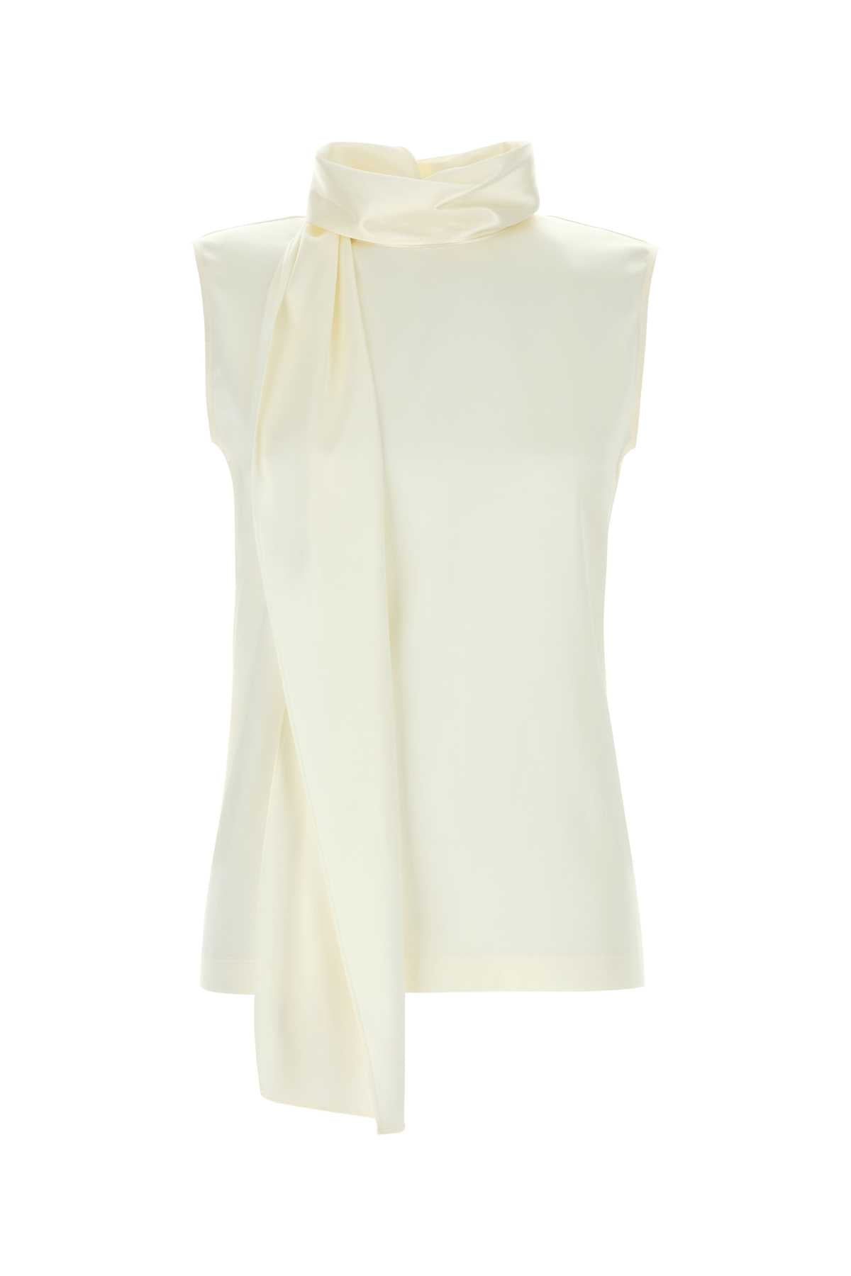 Bottega Veneta Women Ivory Stretch Satin Top BOTTEGA VENETA