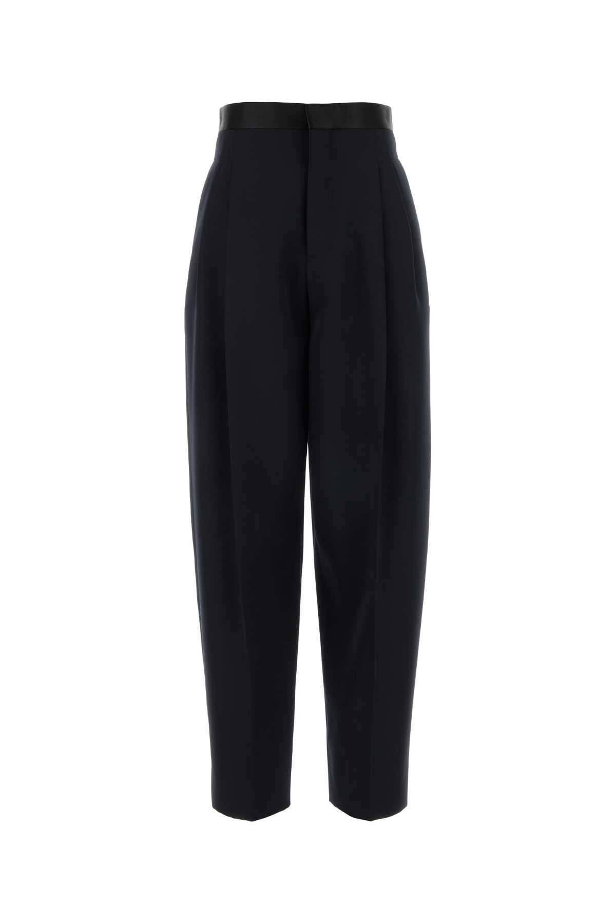 Bottega Veneta Women Midnight Blue Wool Wide-Leg Pant BOTTEGA VENETA