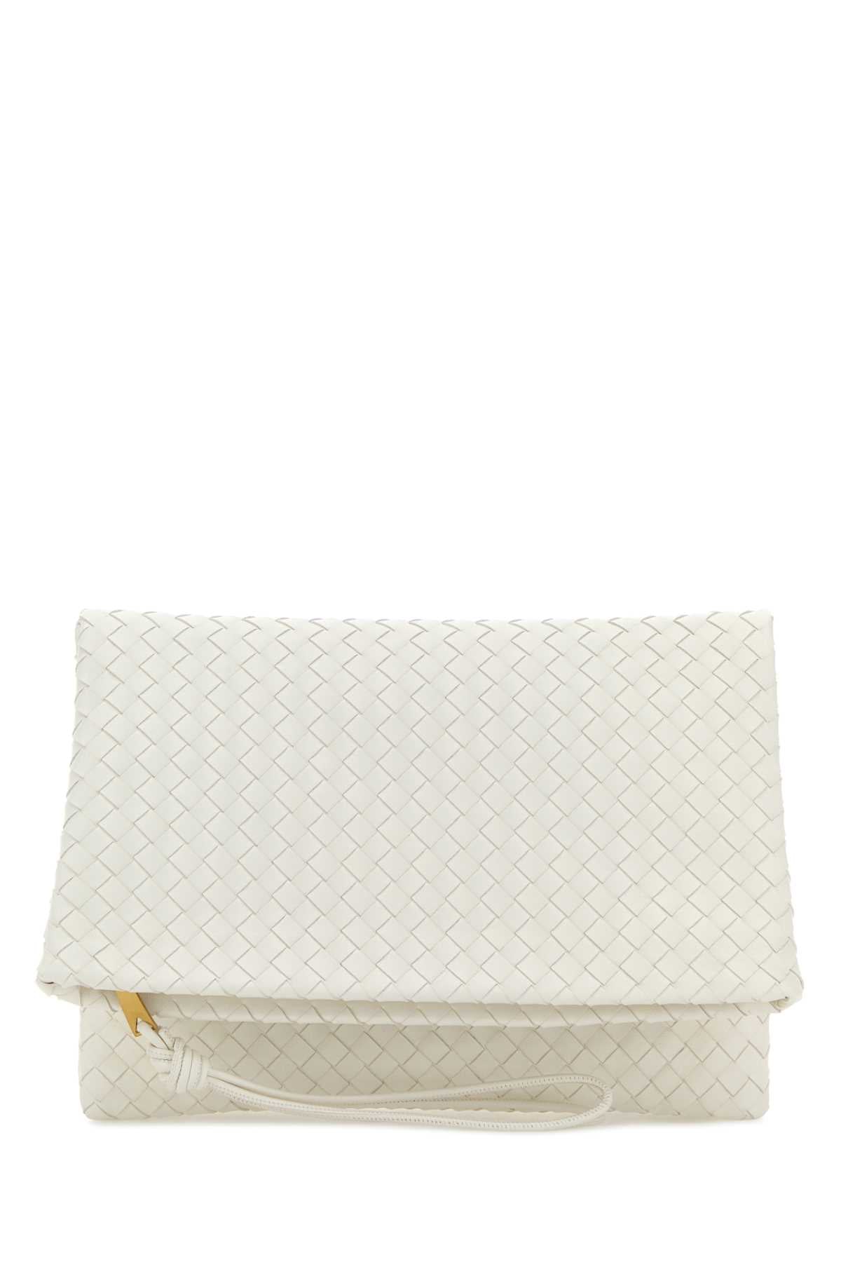 Bottega Veneta Women White Leather Giornale Clutch BOTTEGA VENETA