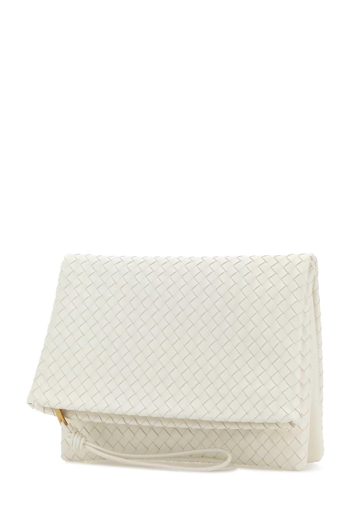 Bottega Veneta Women White Leather Giornale Clutch BOTTEGA VENETA