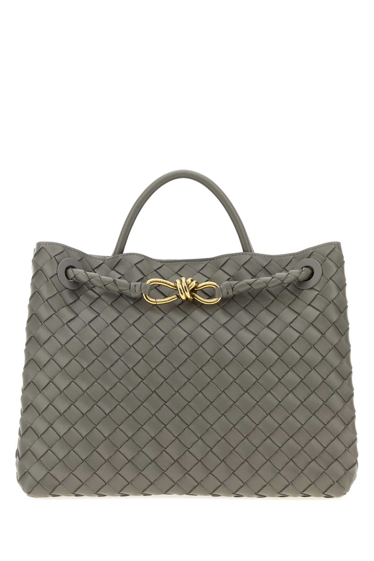 Bottega Veneta Women Dark Grey Leather Andiamo Medium Handbag BOTTEGA VENETA