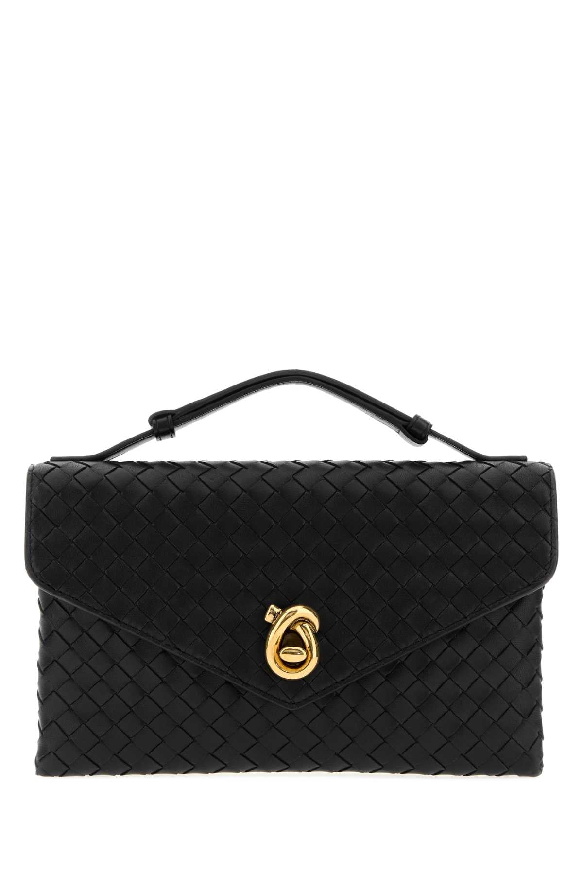 Bottega Veneta Women Black Leather Knot Lock Handbag BOTTEGA VENETA