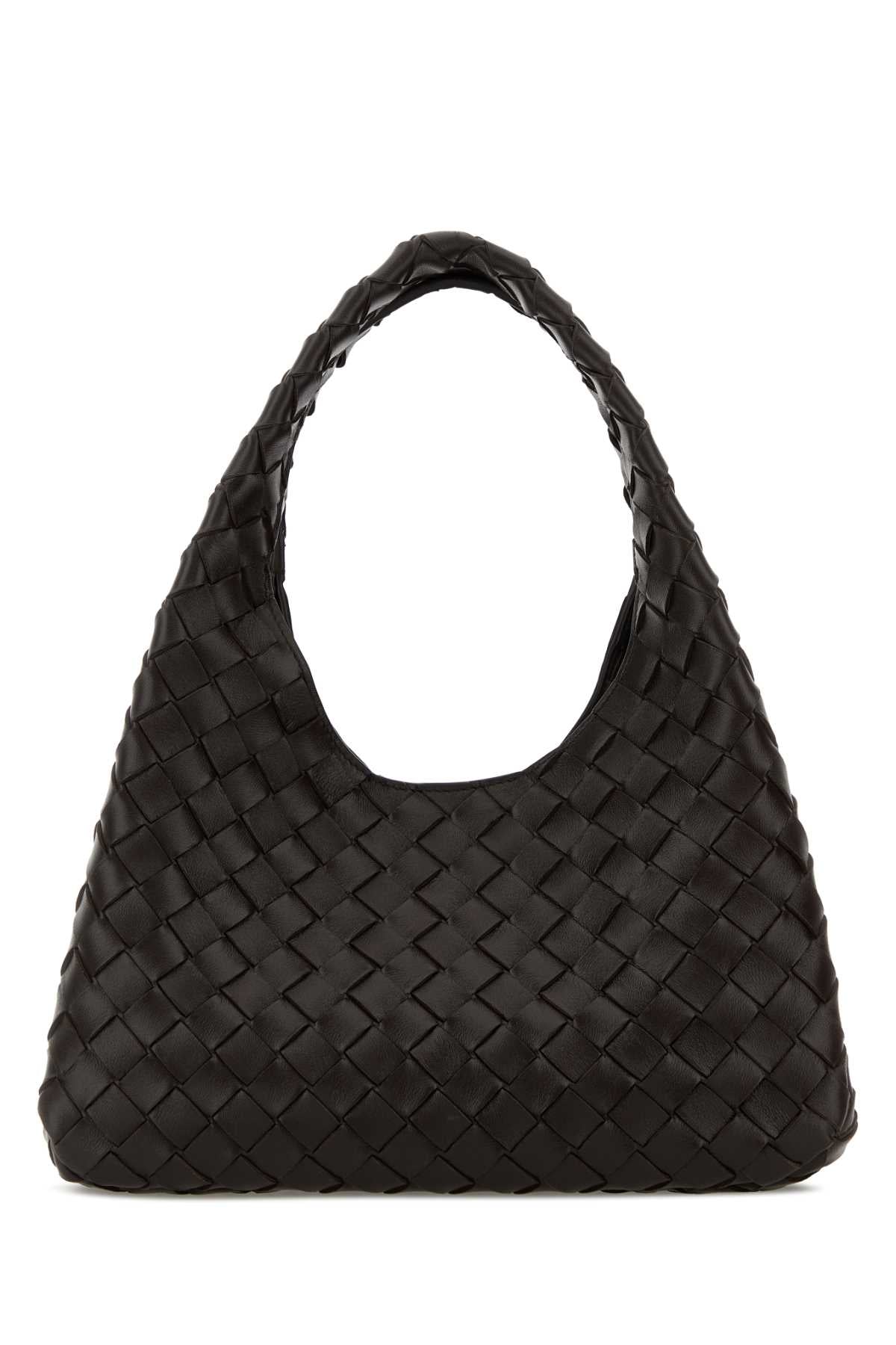 Bottega Veneta Women Dark Brown Leather Small Campana Shoulder Bag BOTTEGA VENETA