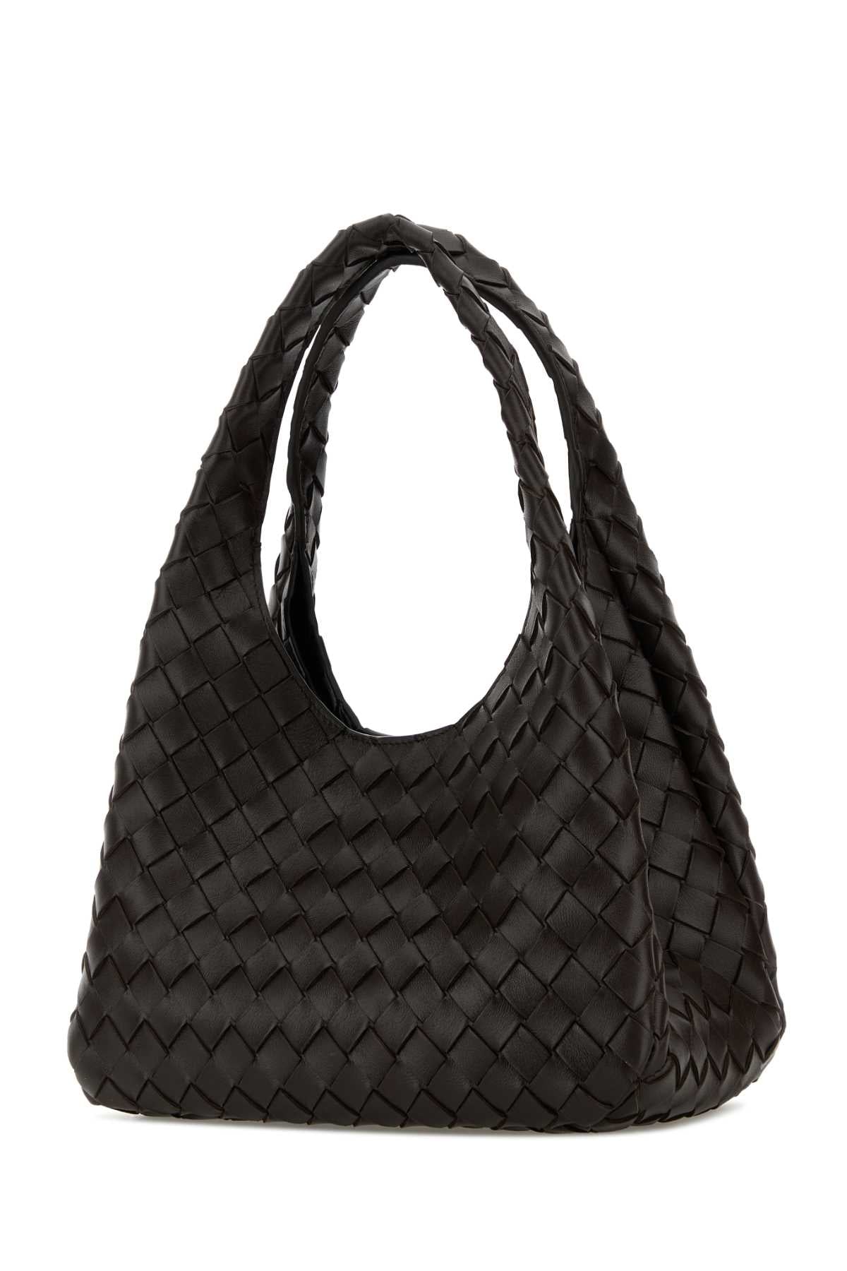 Bottega Veneta Women Dark Brown Leather Small Campana Shoulder Bag BOTTEGA VENETA