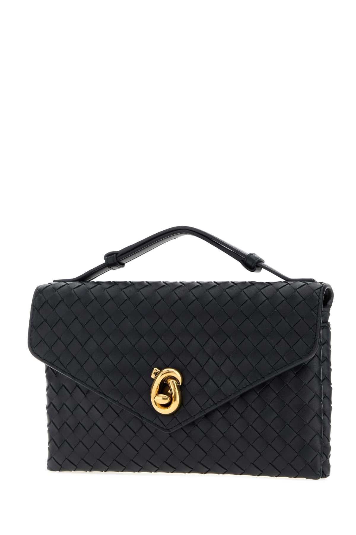 Bottega Veneta Women Midnight Blue Leather Knot Lock Handbag BOTTEGA VENETA