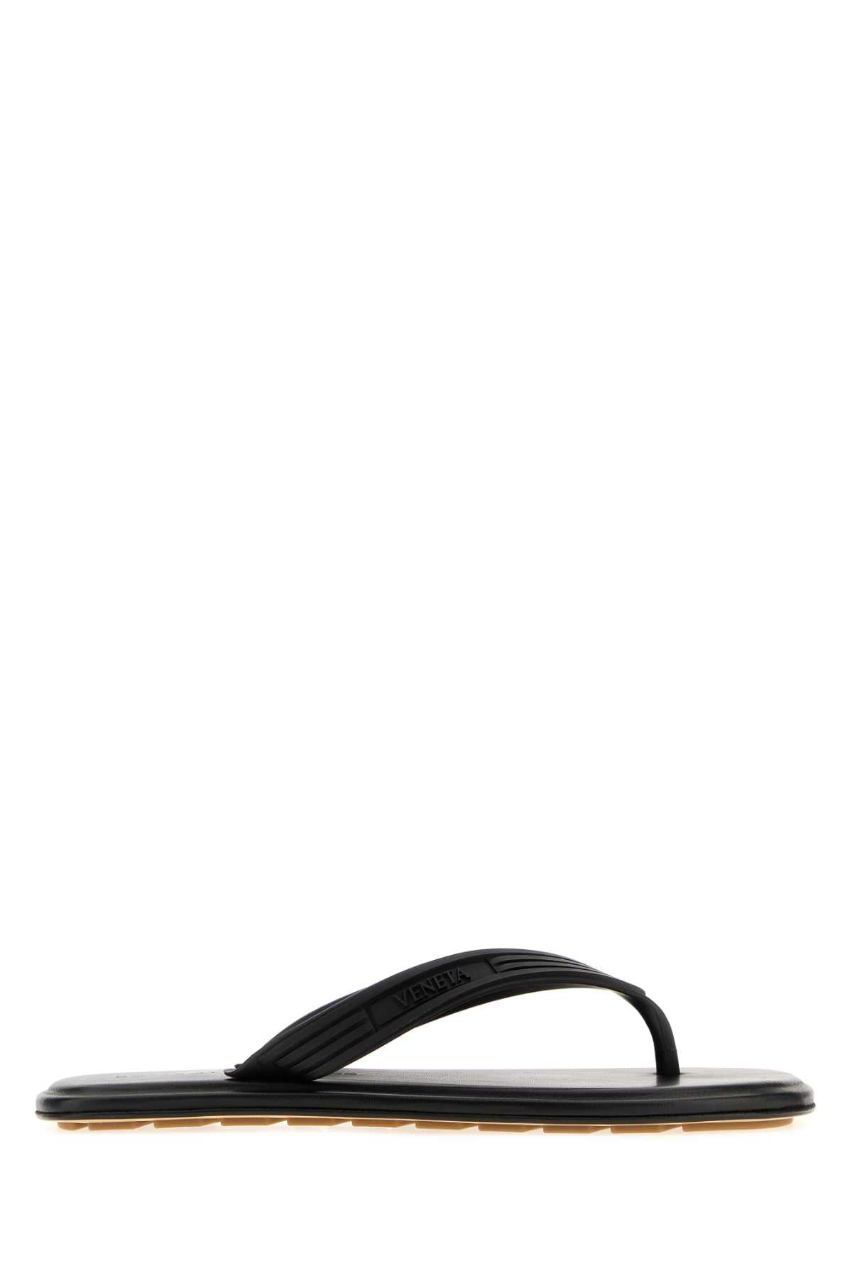 Bottega Veneta Women Black Rubber Sampieri Thong Slippers BOTTEGA VENETA