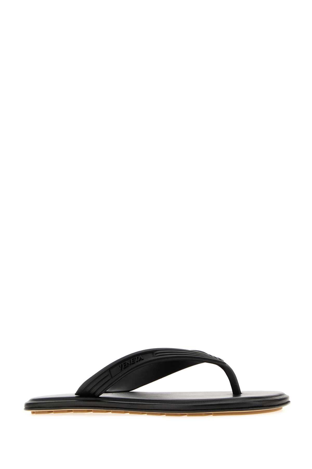 Bottega Veneta Women Black Rubber Sampieri Thong Slippers BOTTEGA VENETA