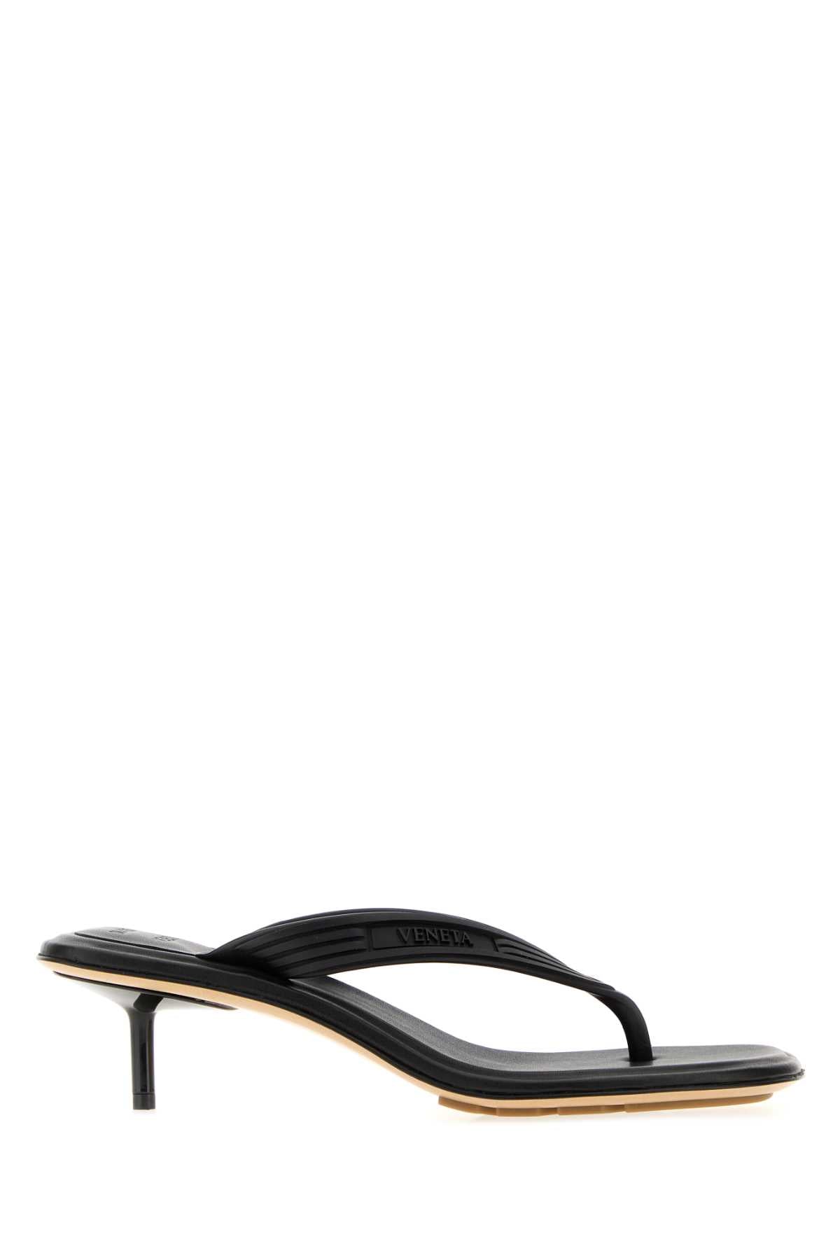Bottega Veneta Women Black Rubber Sampieri Thong Mules BOTTEGA VENETA