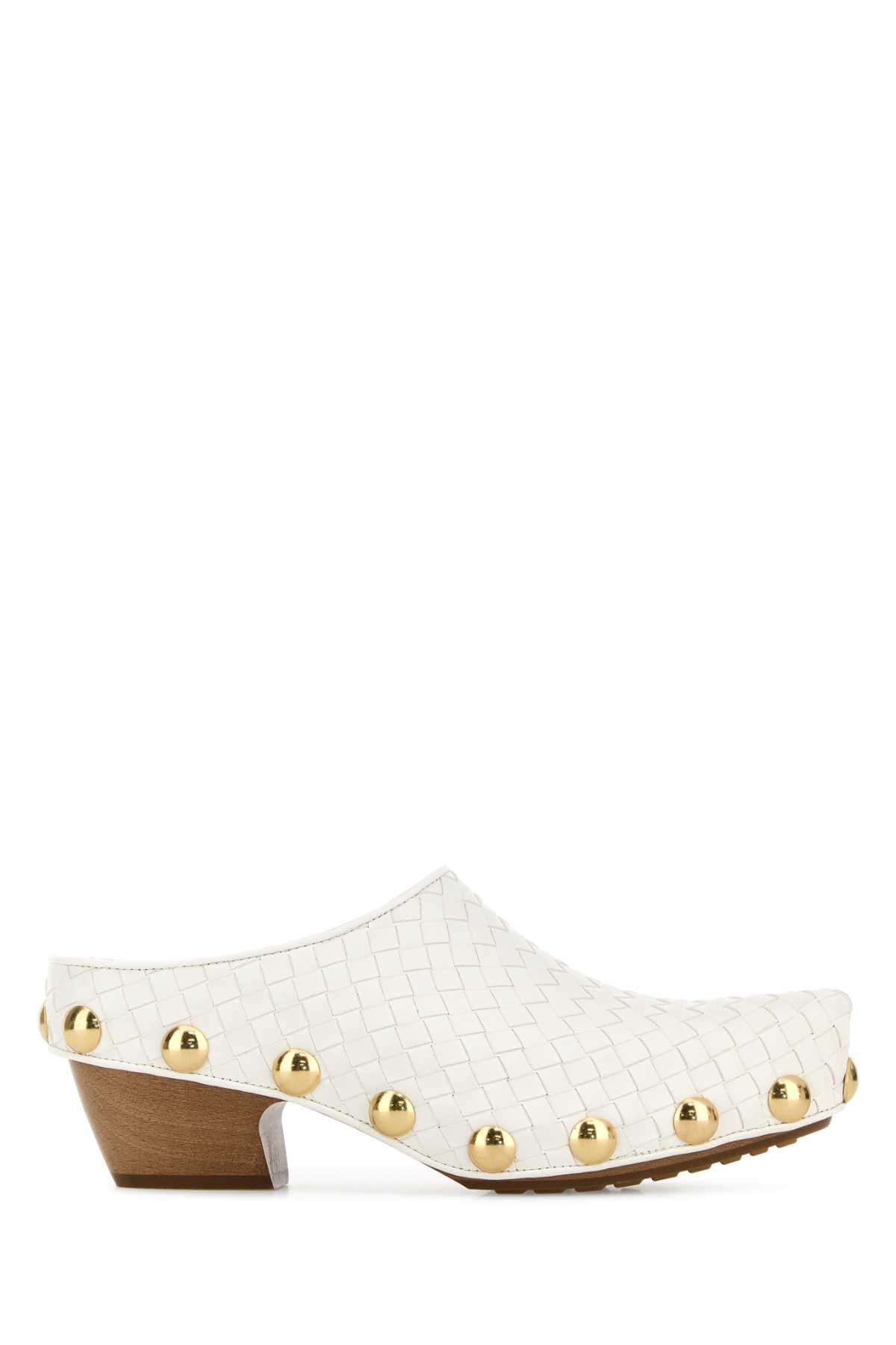 Bottega Veneta Women White Leather Gondola Mules BOTTEGA VENETA
