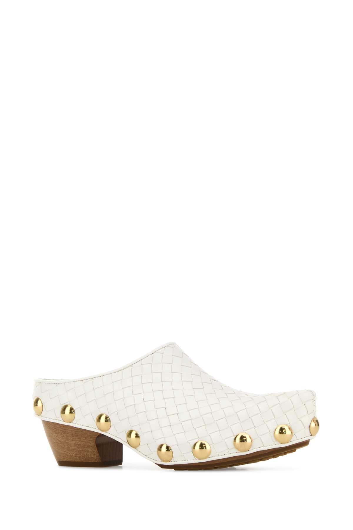 Bottega Veneta Women White Leather Gondola Mules BOTTEGA VENETA