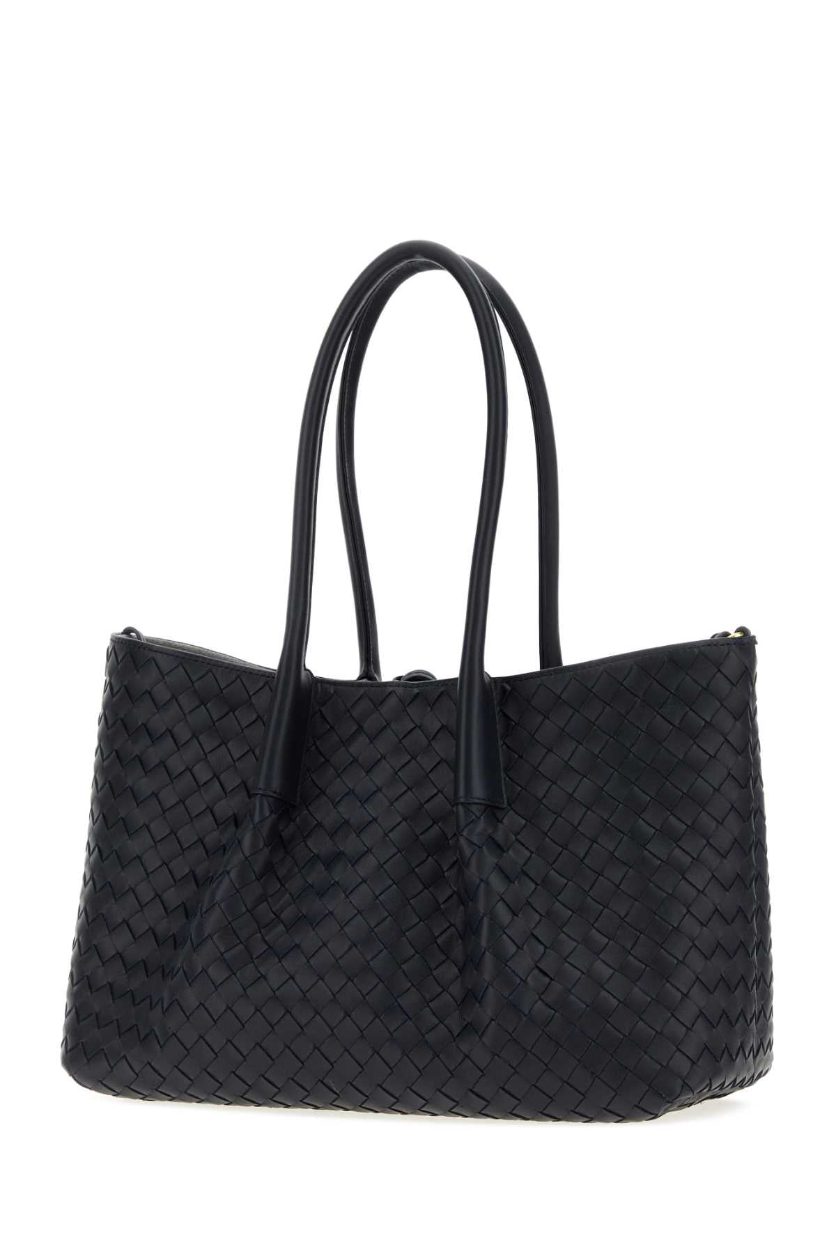 Bottega Veneta Women Midnight Blue Leather Pinacoteca Reversible Shopping Bag BOTTEGA VENETA
