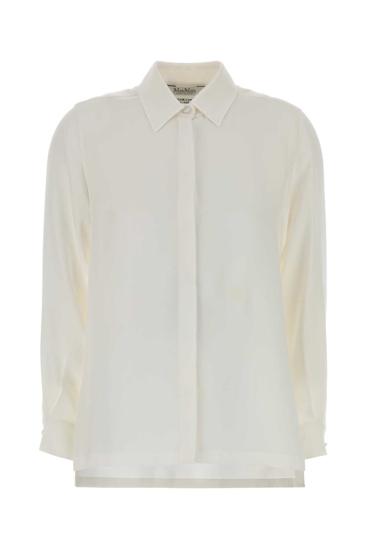 Max Mara Women White Silk Geranio Shirt MAX MARA