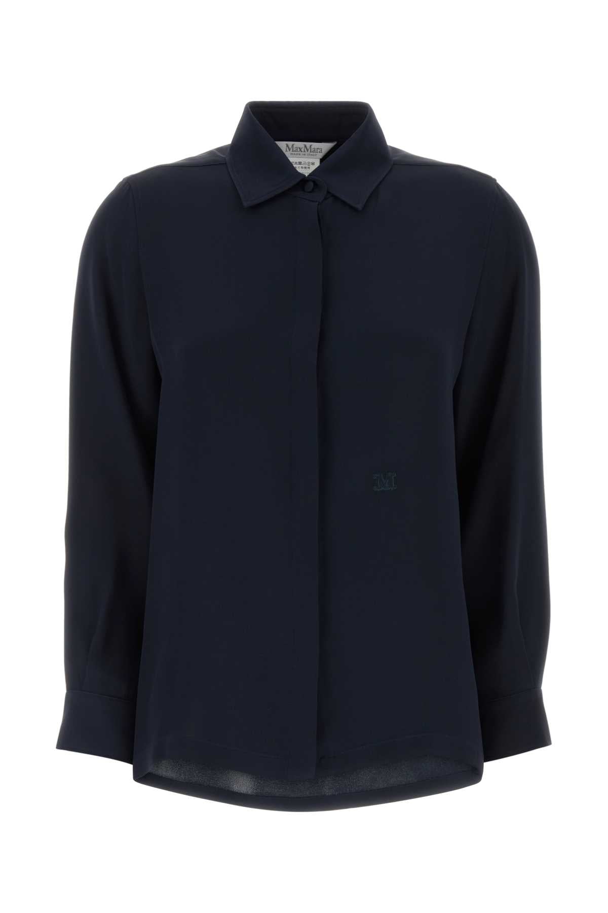 Max Mara Women Navy Blue Silk Geranio Shirt MAX MARA