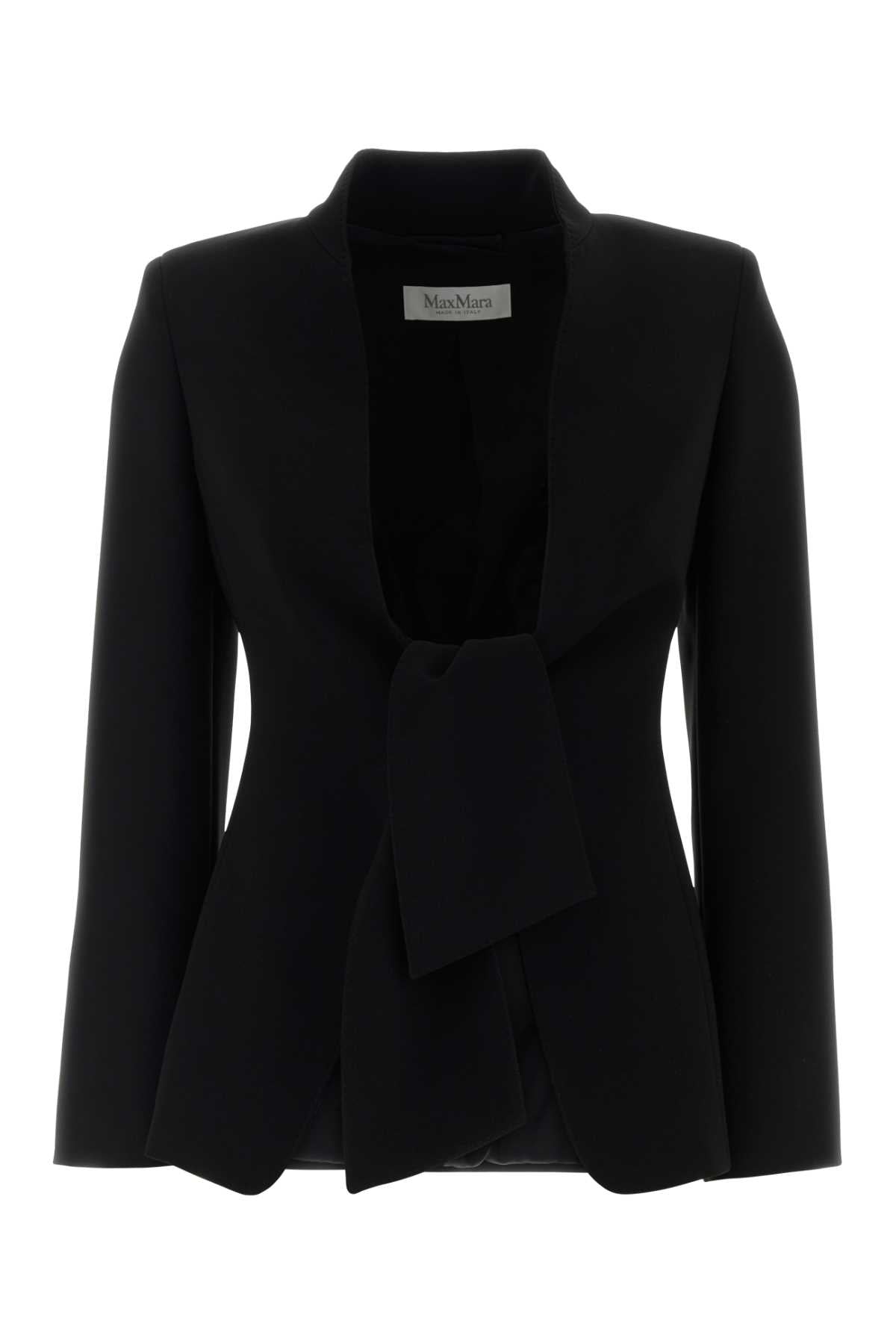 Max Mara Women Black Crepe Polo Blazer MAX MARA