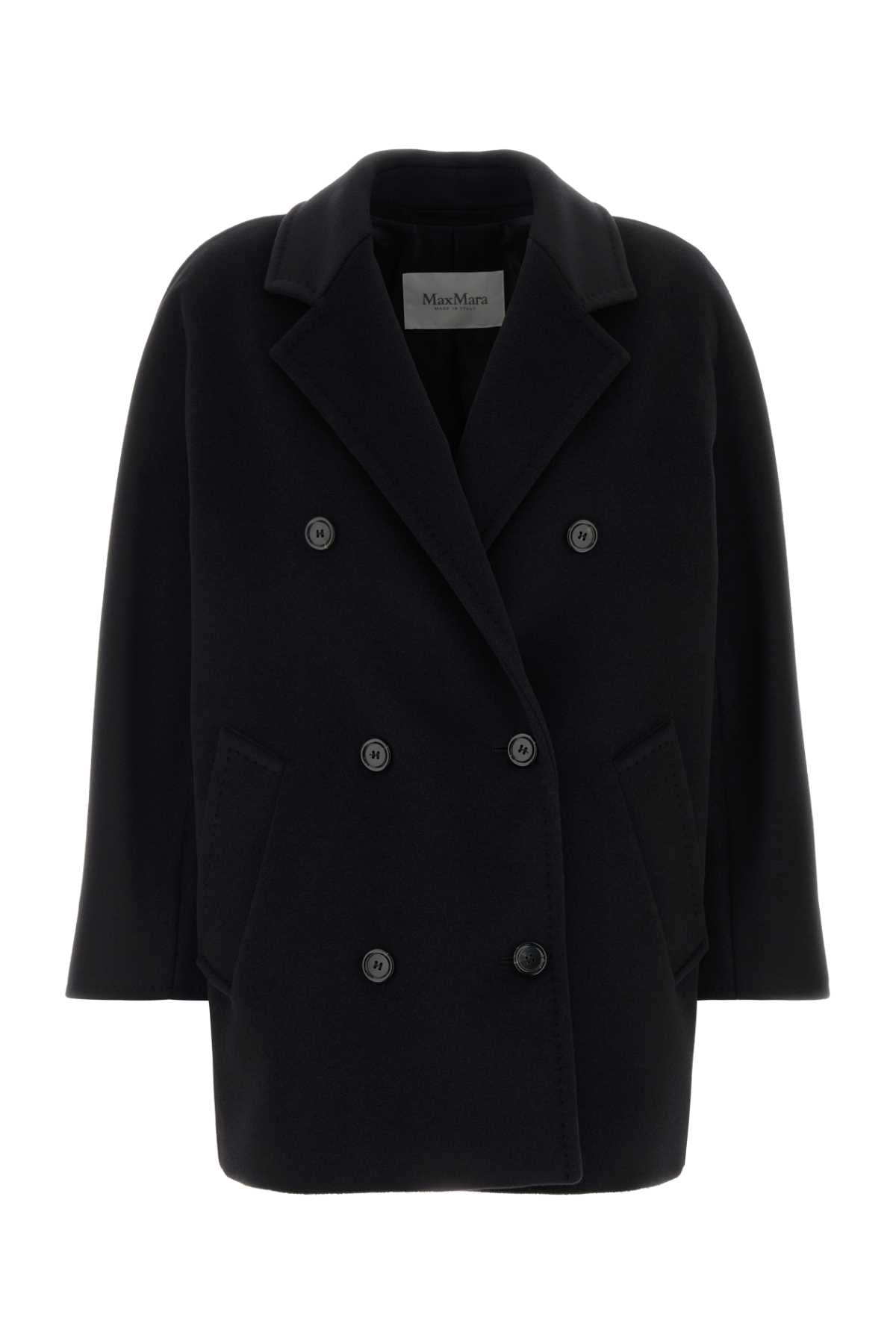 Max Mara Women Black Wool Blend Rebus Coat MAX MARA