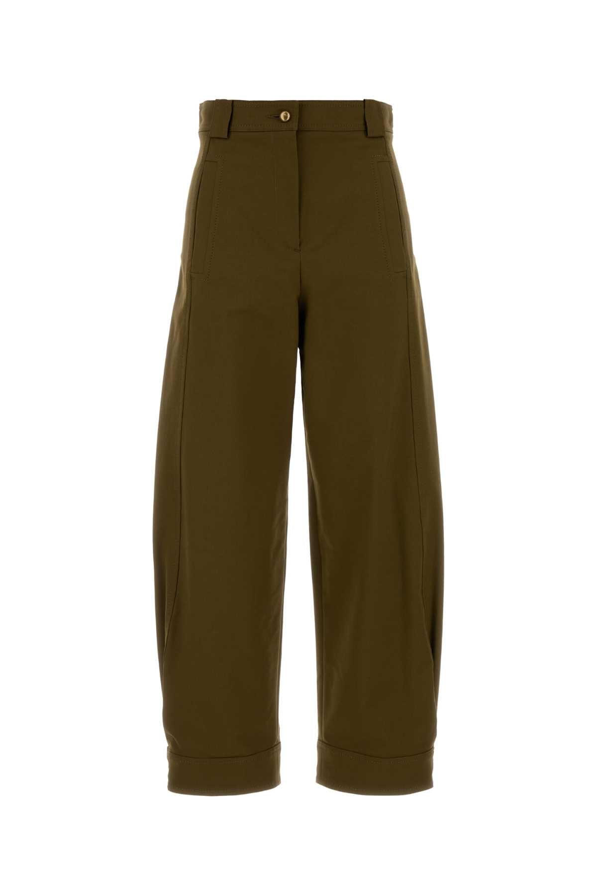 Max Mara Women Olive Green Stretch Cotton Adorni Pant MAX MARA