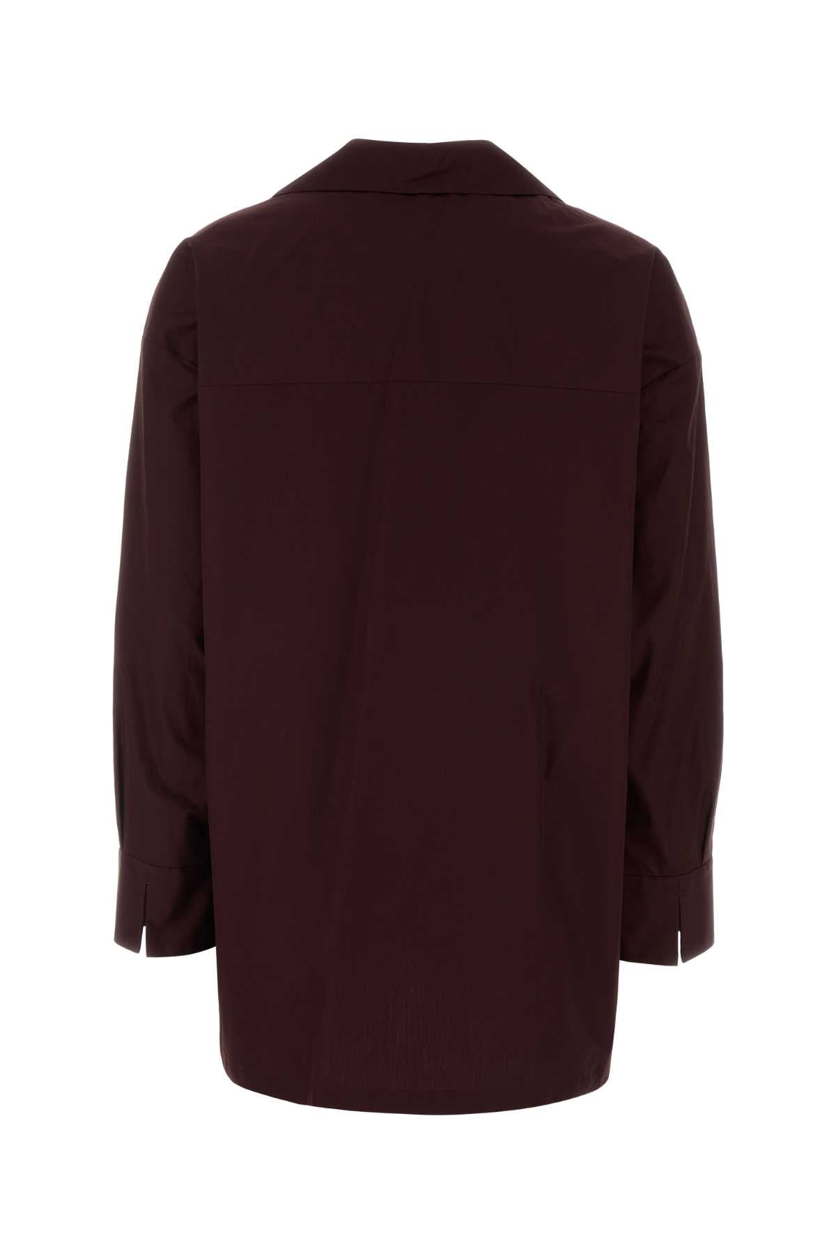 S Maxmara Women Aubergine Poplin Cristel Blouse S MAX MARA