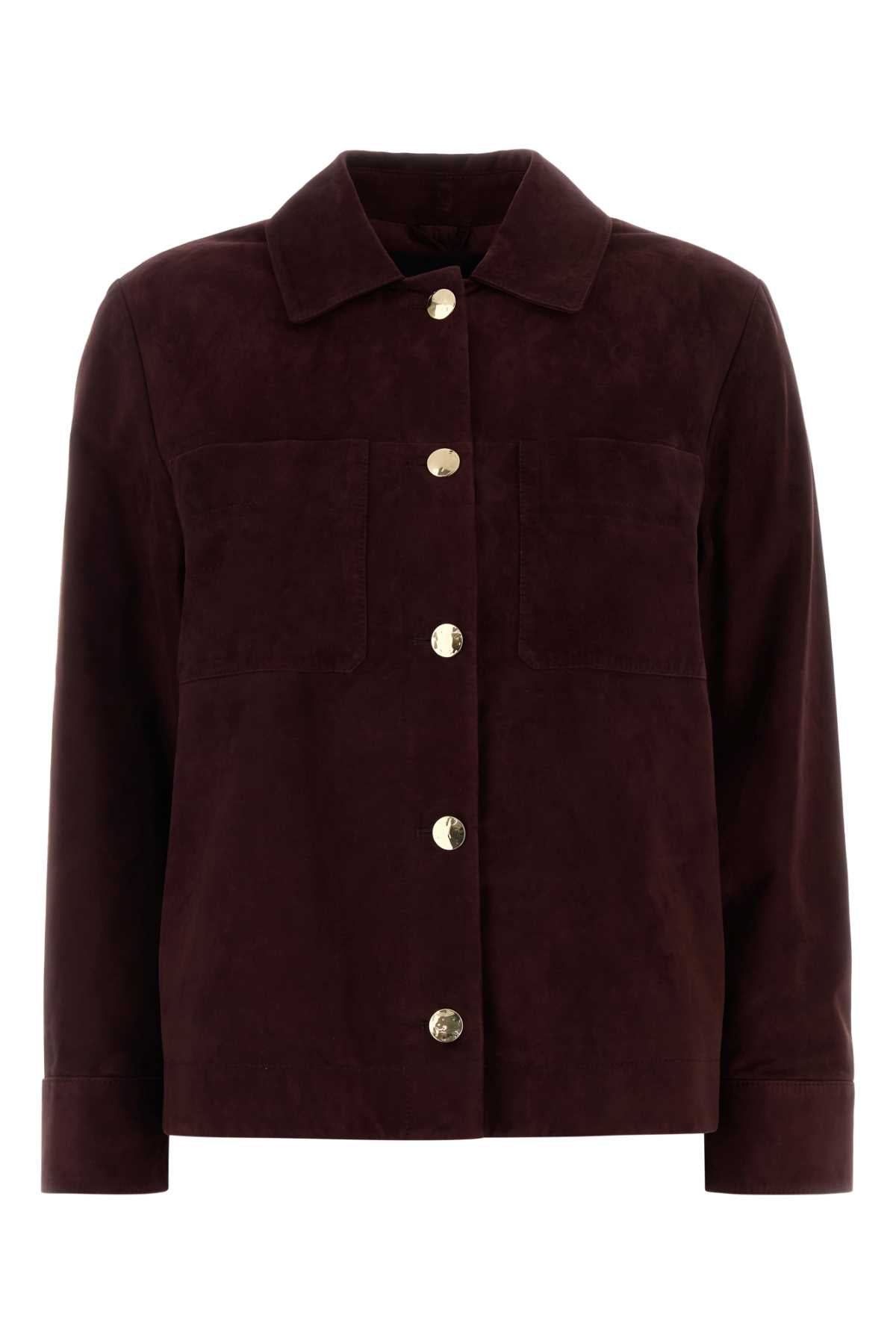 S Maxmara Women Grape Suede Abisso Jacket S MAX MARA