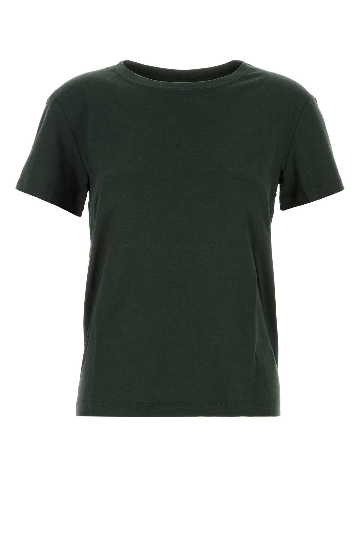 S Maxmara Women Bottle Green Cotton And Modal Segale T-Shirt S MAX MARA