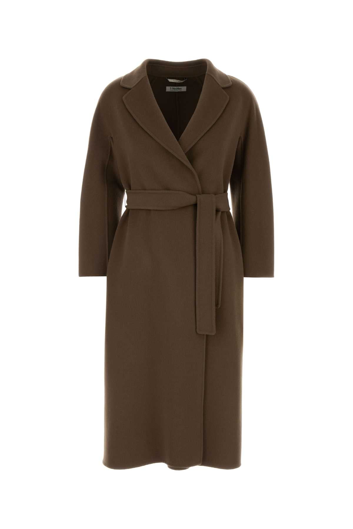 S Maxmara Women Mud Wool Esturia Coat S MAX MARA