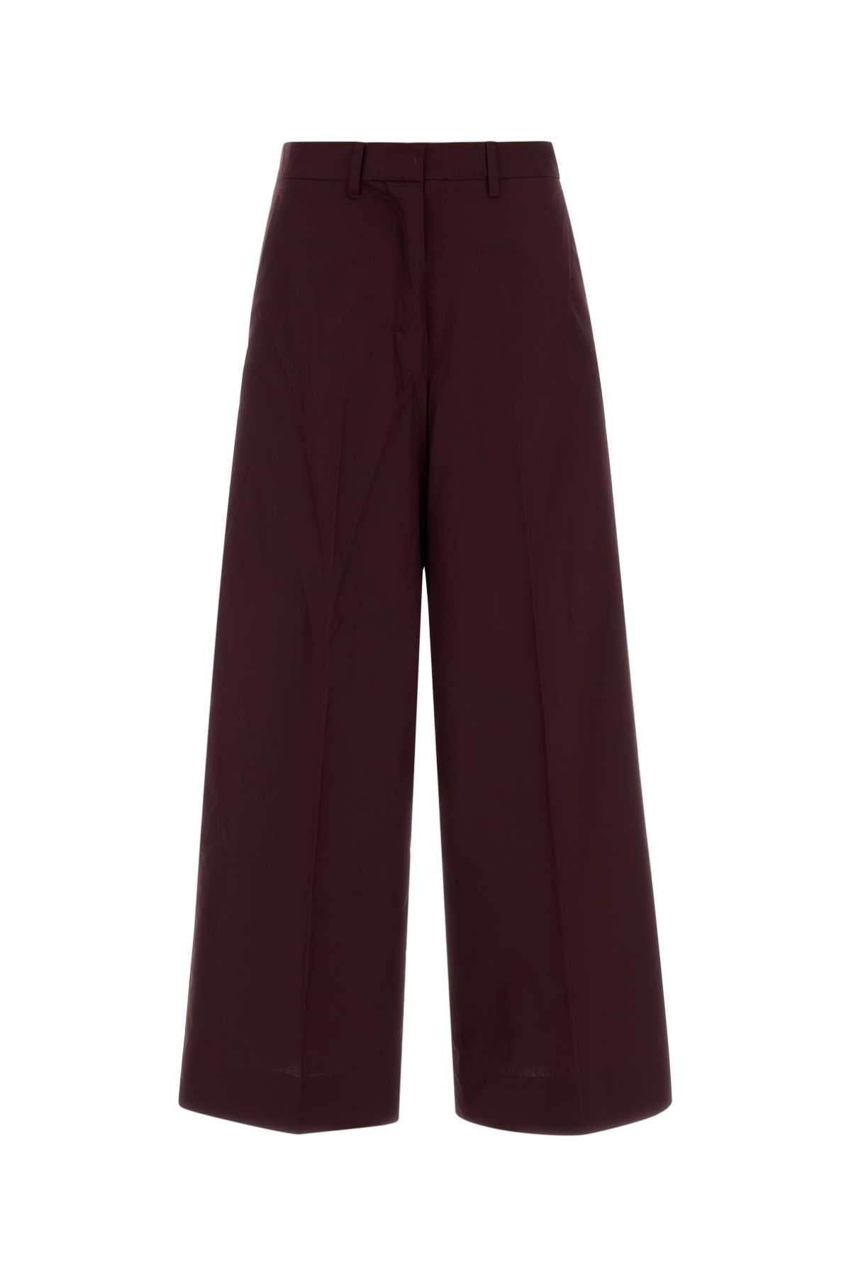 S Maxmara Women Aubergine Poplin Epoca Wide-Leg Pant S MAX MARA