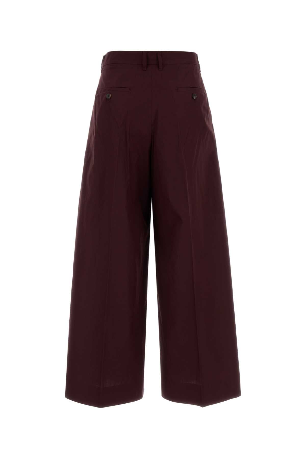 S Maxmara Women Aubergine Poplin Epoca Wide-Leg Pant S MAX MARA