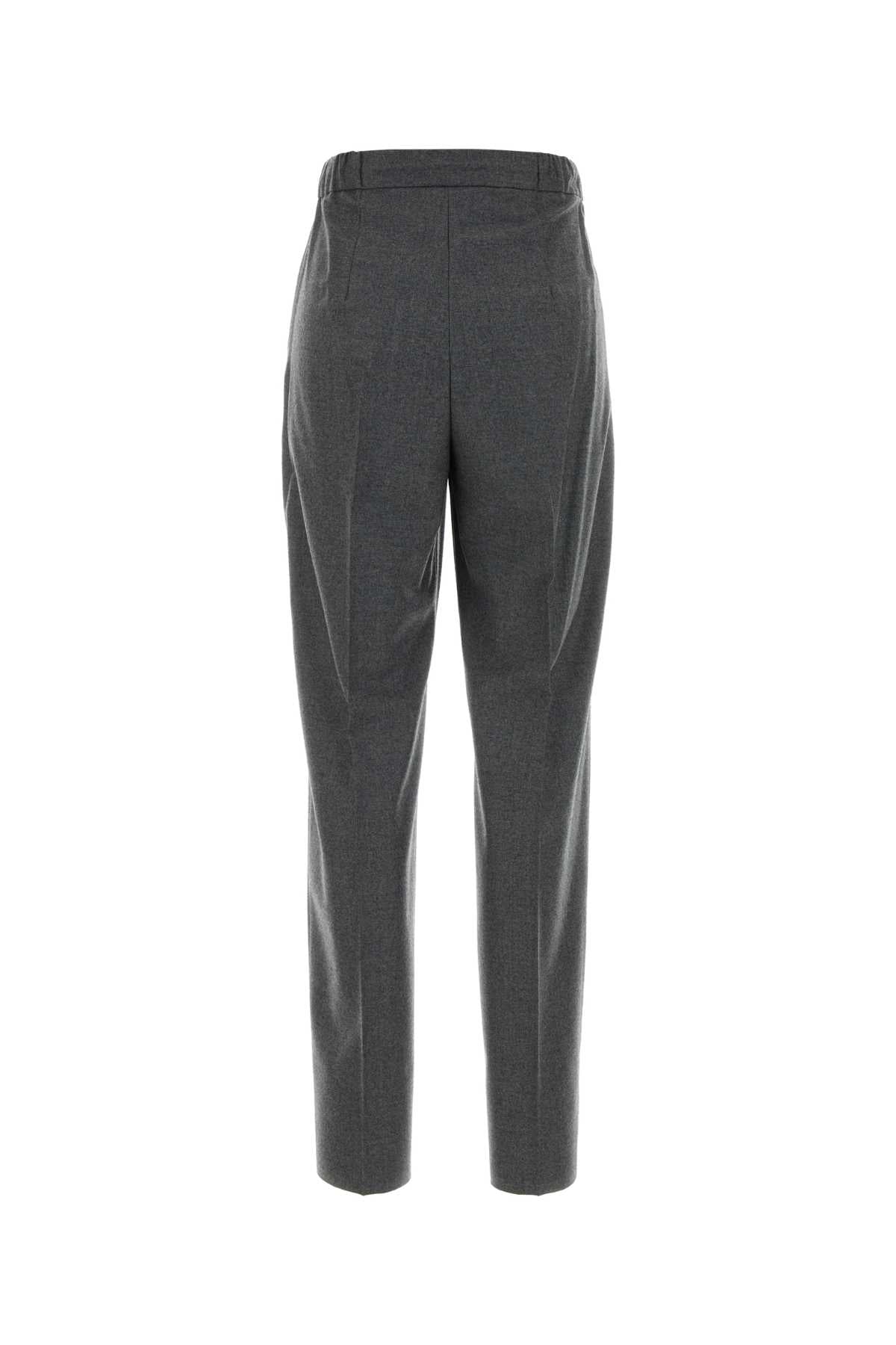 Max Mara Women Dark Grey Stretch Cashmere Zamia Pant MAX MARA