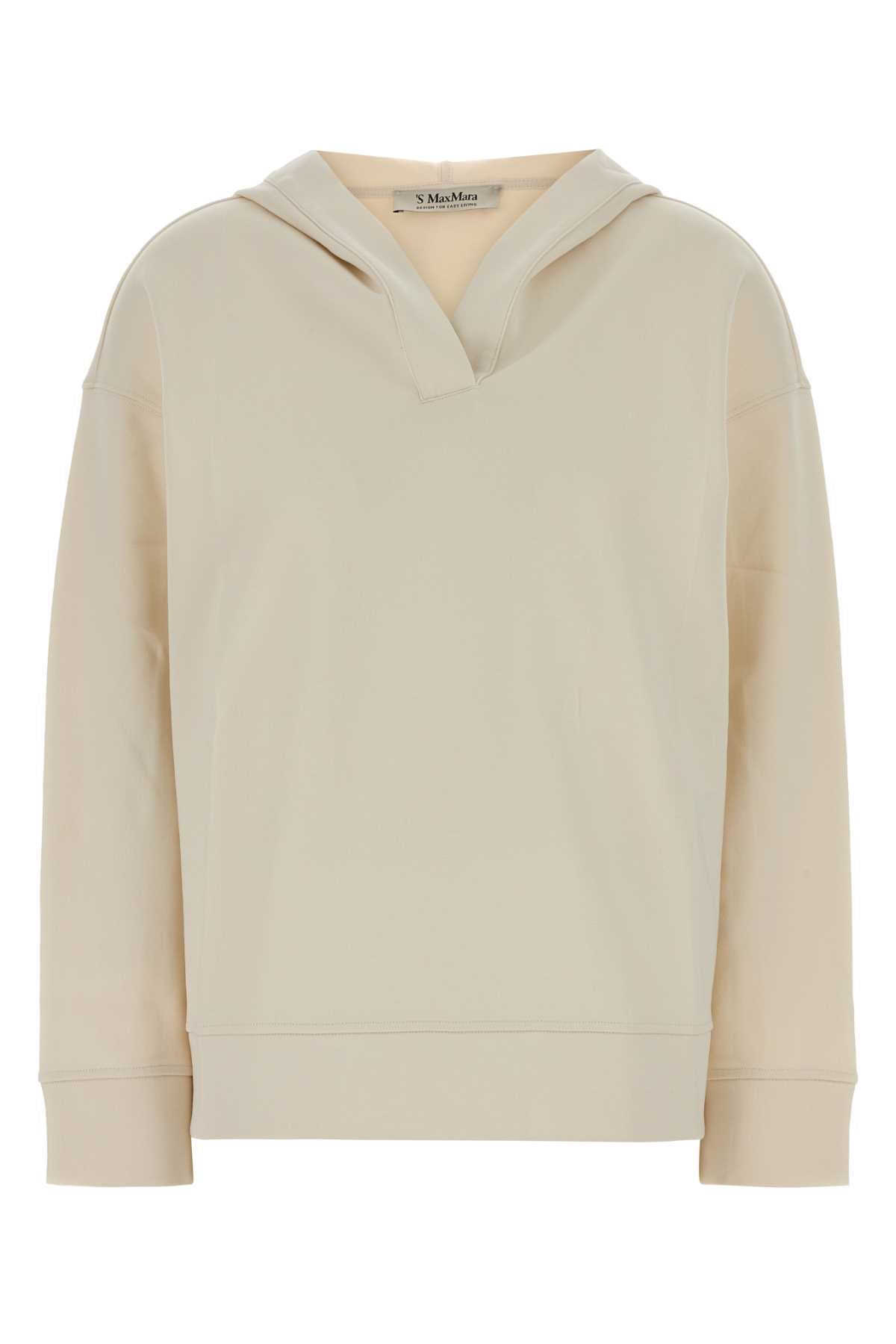 S Maxmara Women Ivory Cotton Blend Buona Sweatshirt S MAX MARA