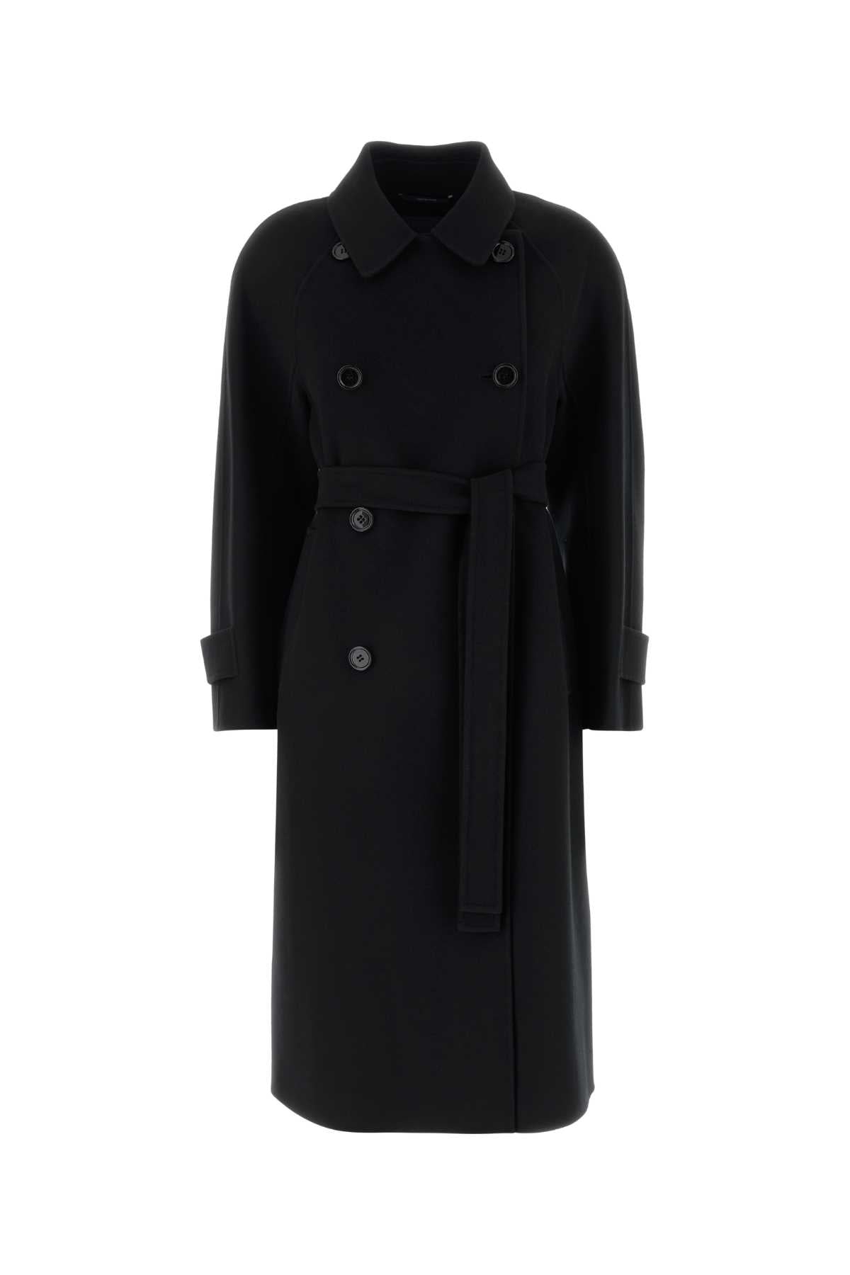 S Maxmara Women Black Wool Samanta Coat