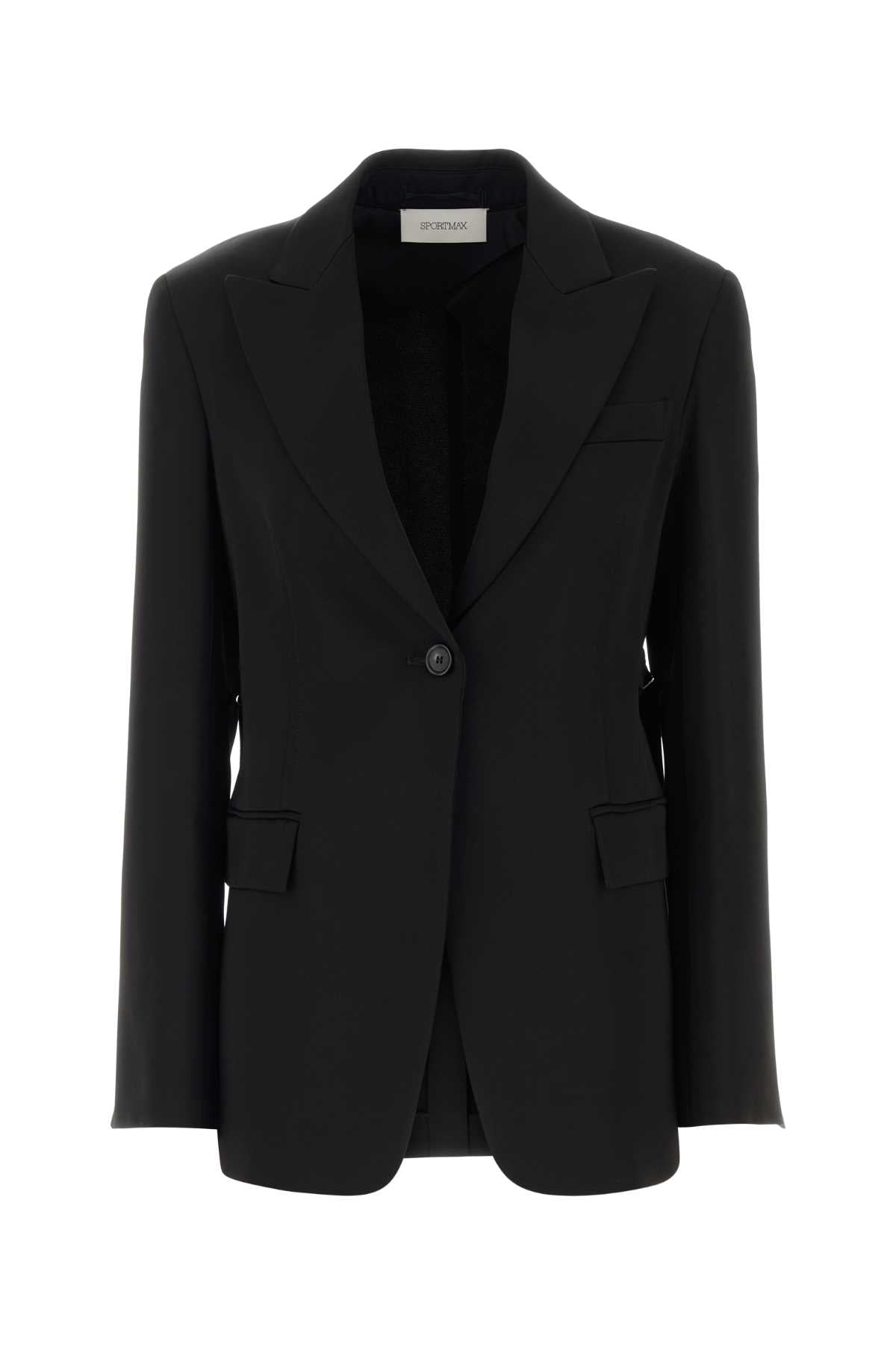 Sportmax Women Black Viscose Novella Blazer SPORTMAX