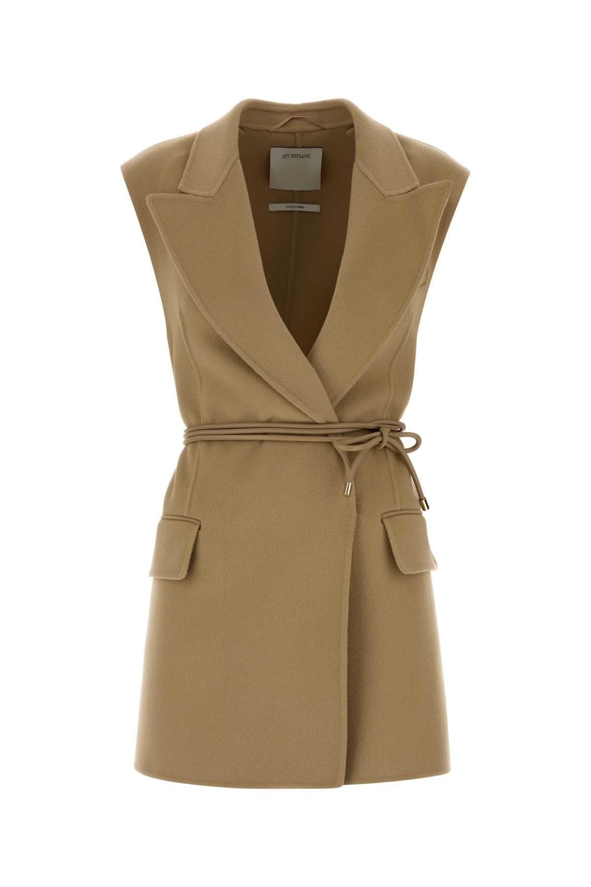 Sportmax Women Beige Wool Rapido Vest SPORTMAX